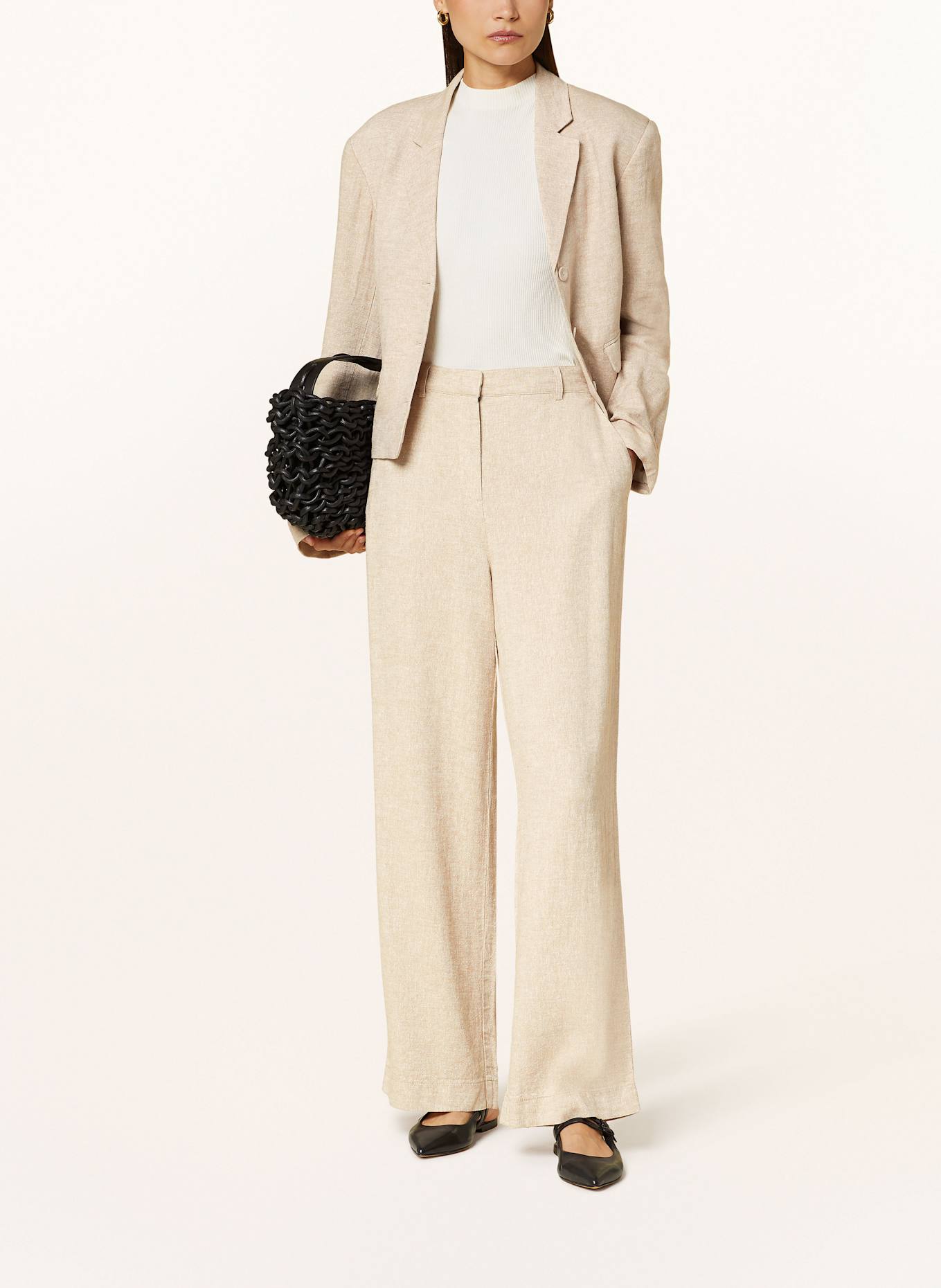 MSCH COPENHAGEN Hose MSCHPENNIE GINIA mit Leinen: CREME