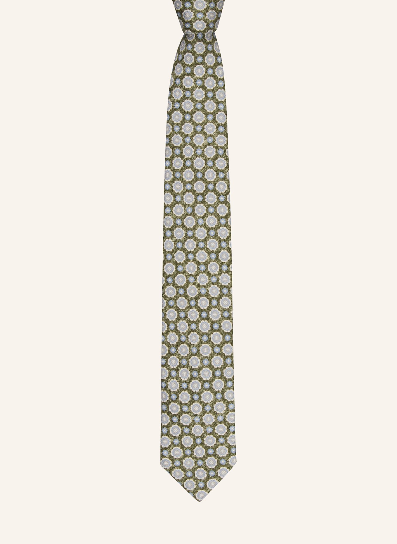 PAUL Tie: OLIVE / LIGHT BLUE / ECRU