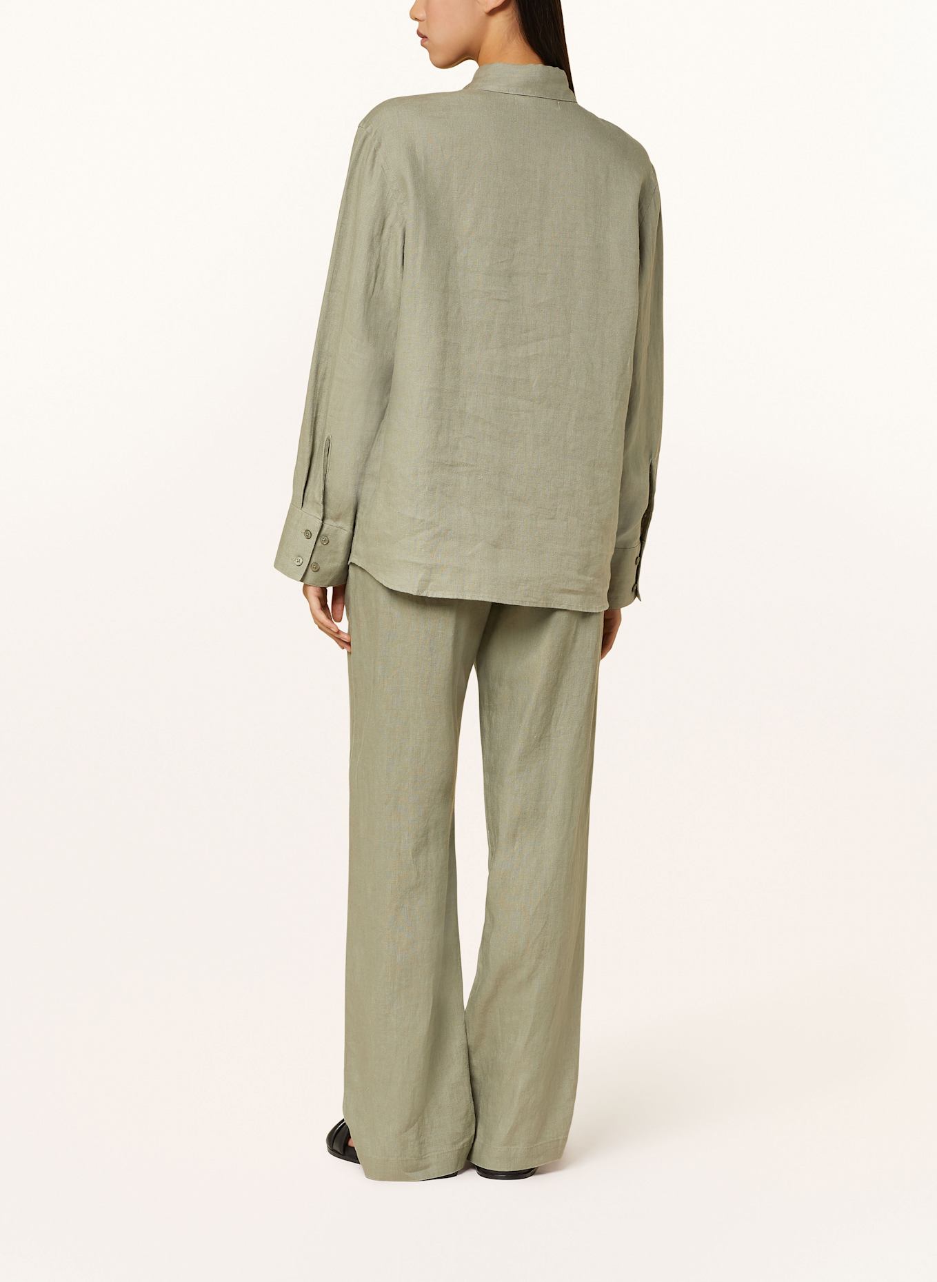 SAMSØE  SAMSØE Marlenehose SATOVE aus Leinen: OLIV