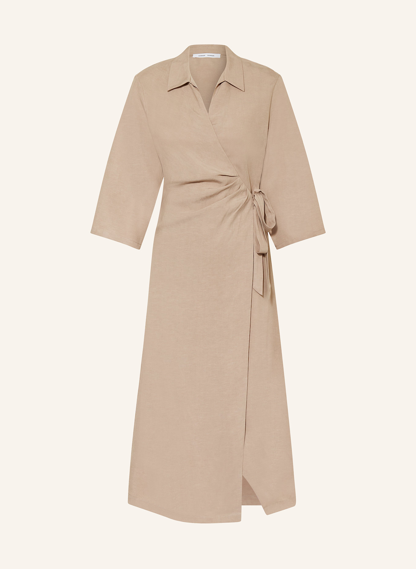SAMSØE SAMSØE Wickelkleid SAHANI mit 3/4-Arm: HELLBRAUN