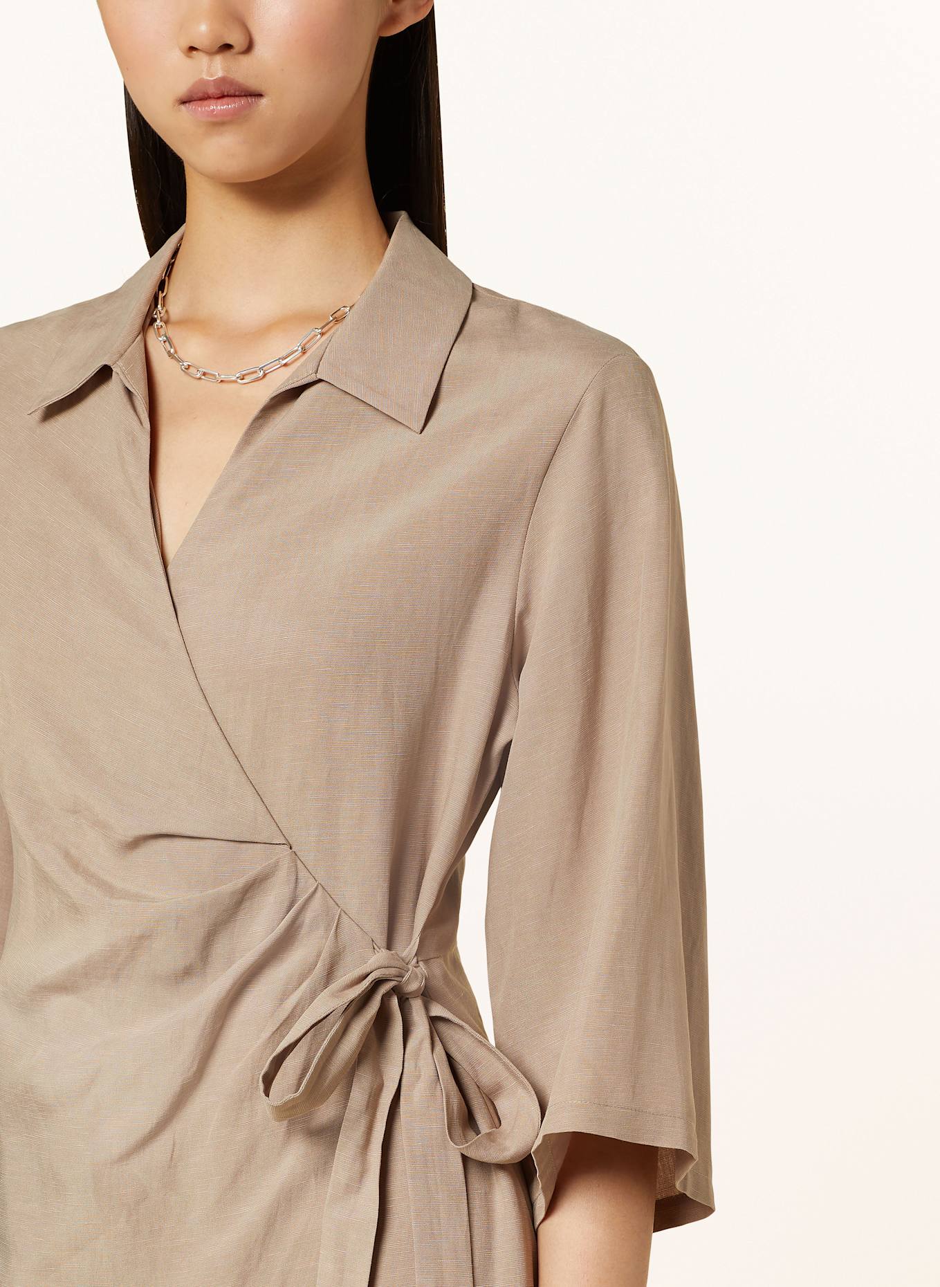 SAMSØE SAMSØE Wickelkleid SAHANI mit 3/4-Arm: HELLBRAUN