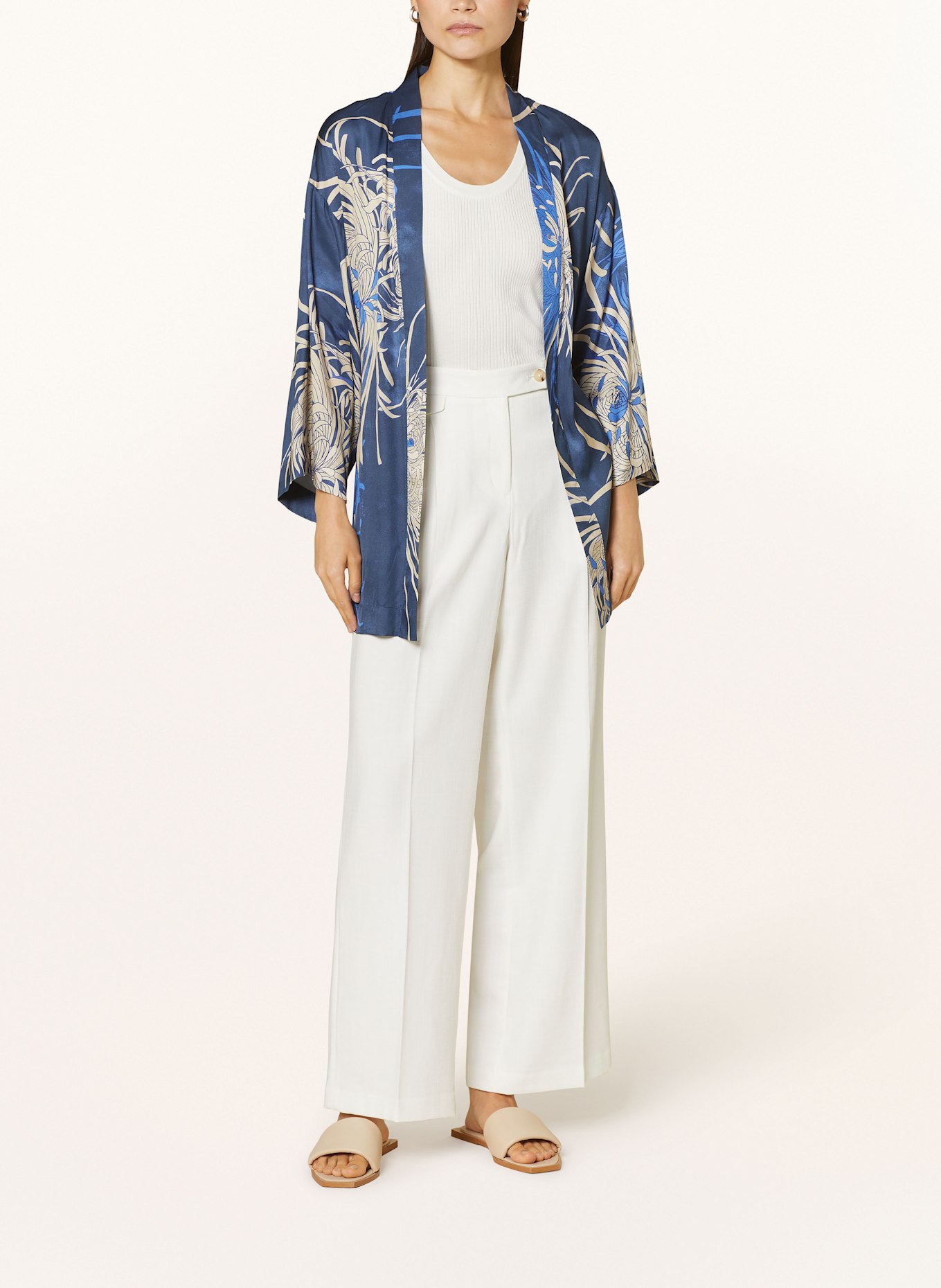 1863 by ETERNA Kimono: GRANATOWY / KREMOWY / NIEBIESKI