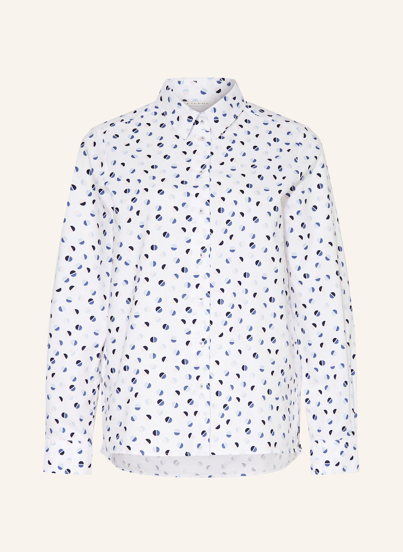 ETERNA Shirt blouse: WHITE/ DARK BLUE/ LIGHT BLUE