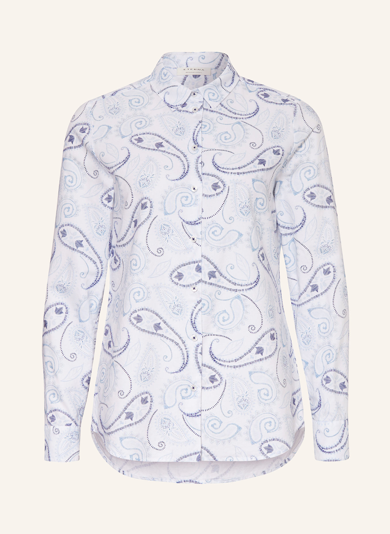 ETERNA Shirt blouse: WHITE/ LIGHT BLUE/ DARK BLUE