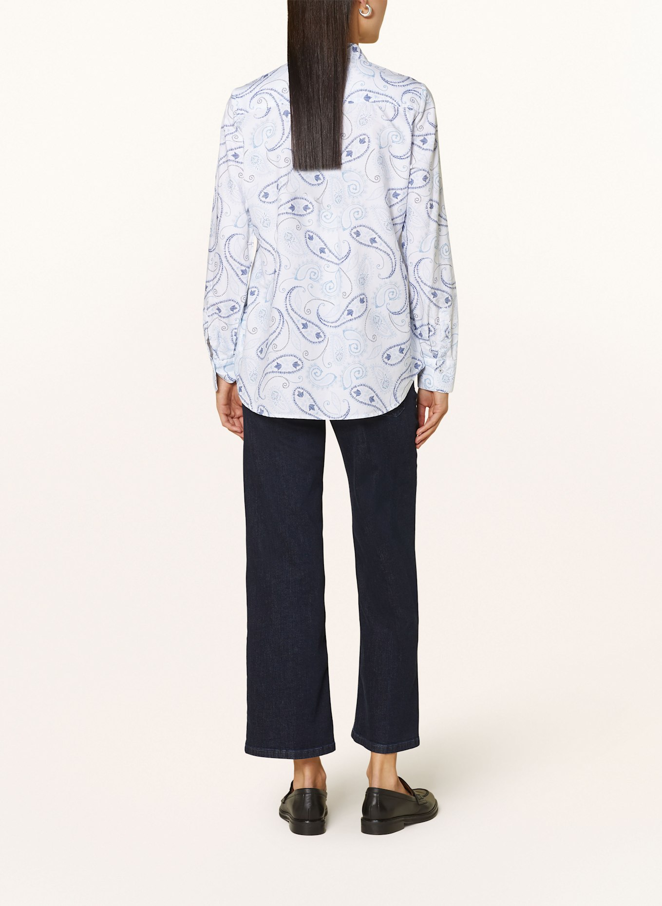 ETERNA Shirt blouse: WHITE/ LIGHT BLUE/ DARK BLUE