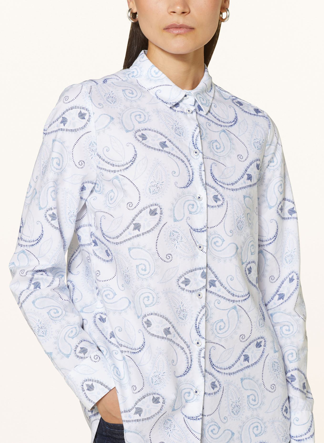ETERNA Shirt blouse: WHITE/ LIGHT BLUE/ DARK BLUE