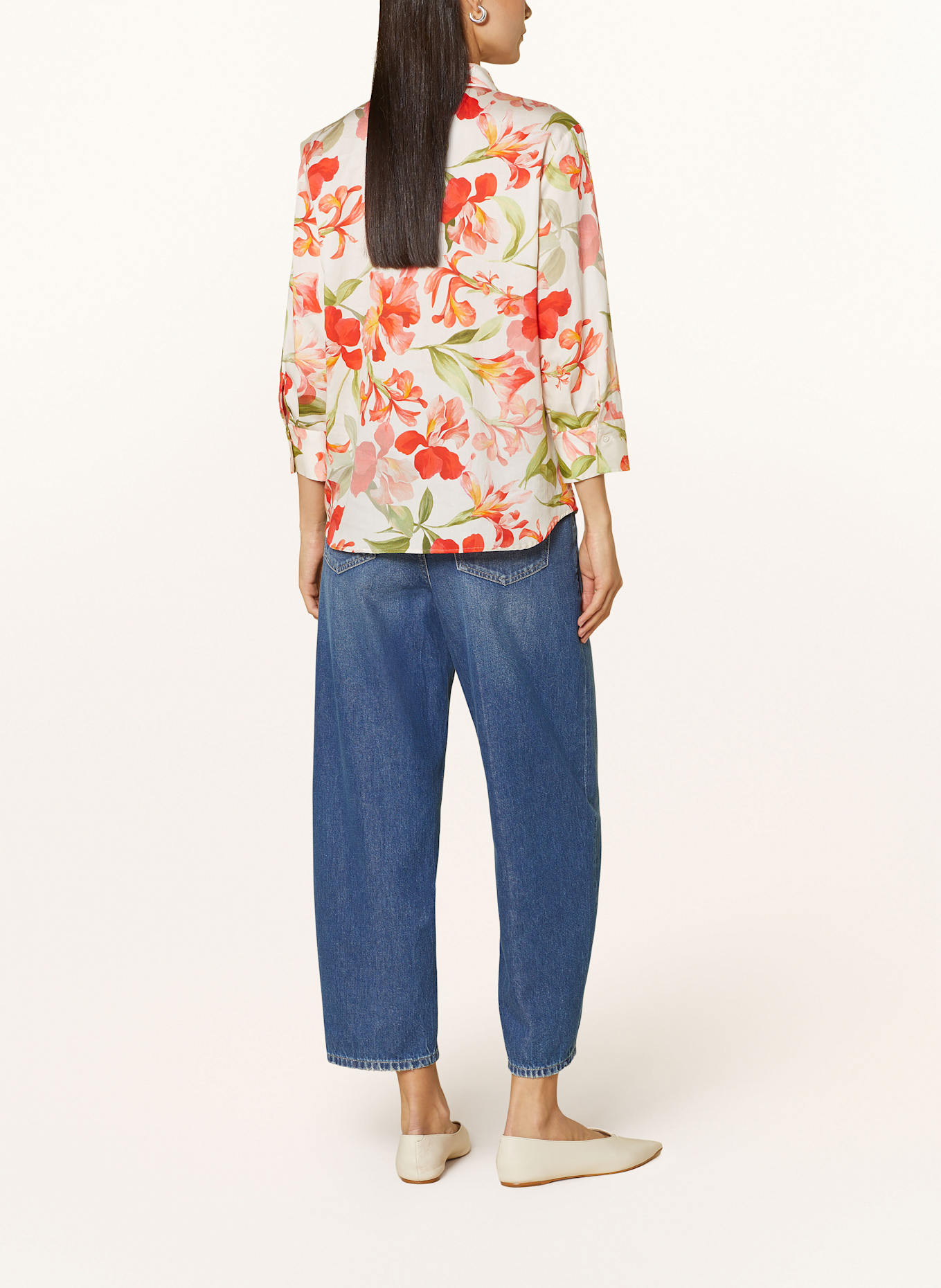 ETERNA Shirt blouse: CREAM/ ORANGE/ LIGHT GREEN