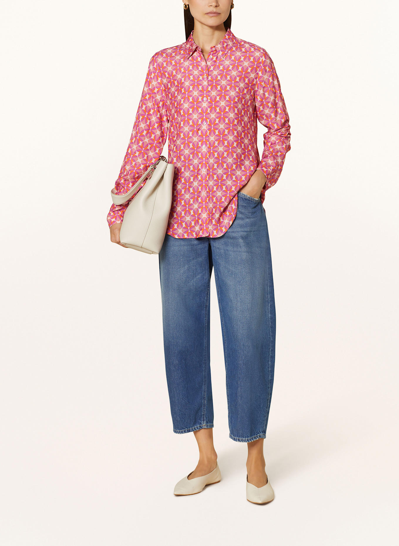 ETERNA Shirt blouse: LIGHT PINK/ ORANGE/ FUCHSIA