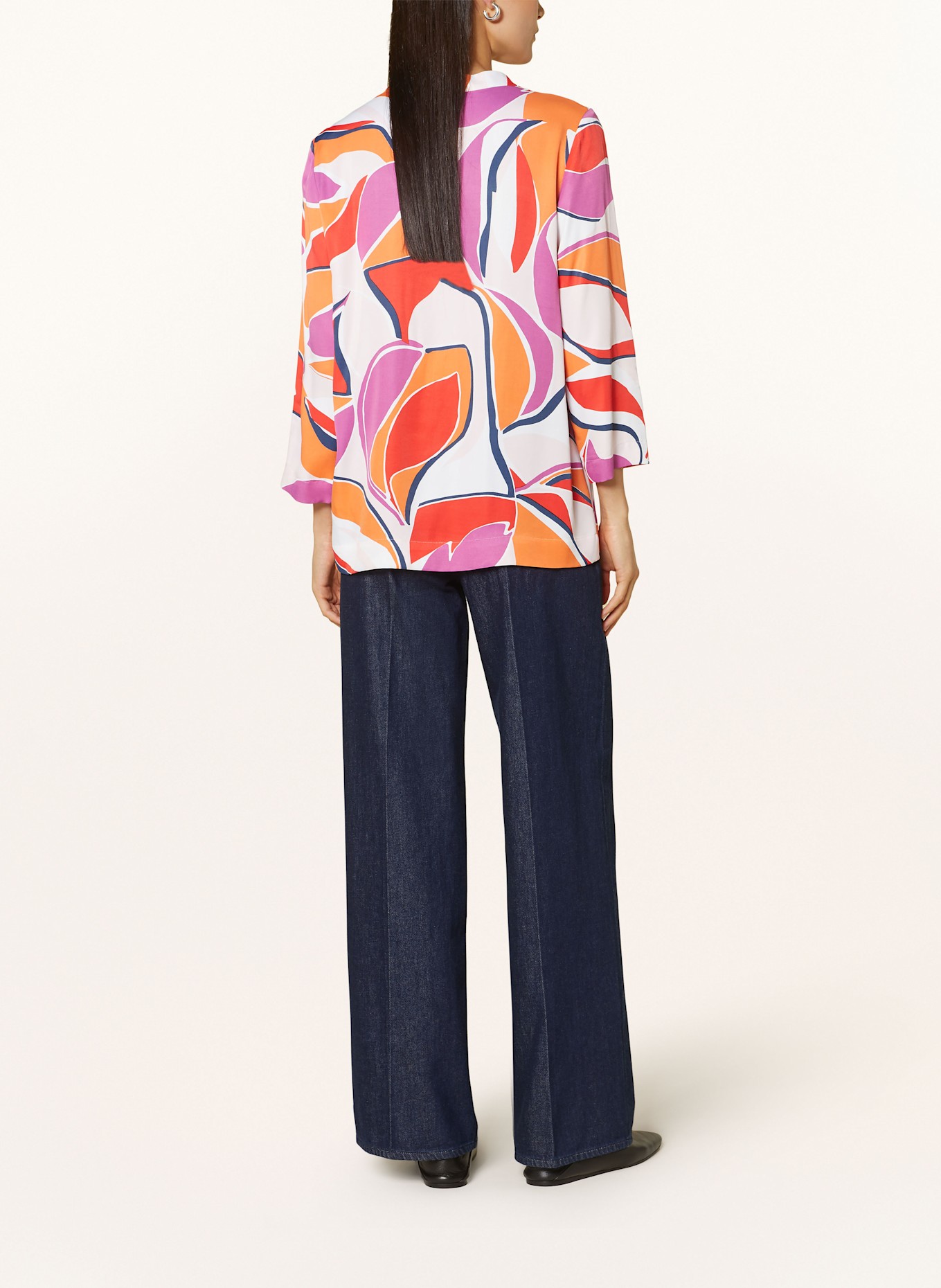 ETERNA Shirt blouse: WHITE/ ORANGE/ FUCHSIA
