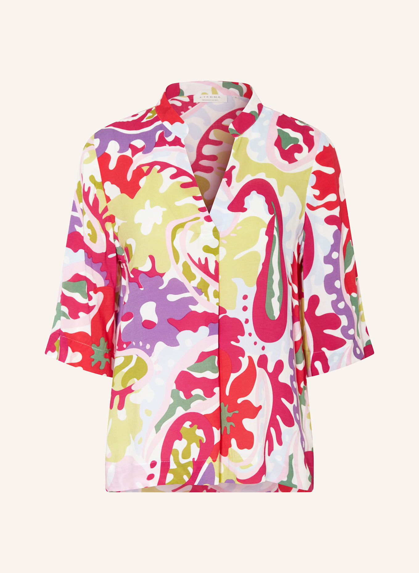 ETERNA Shirt blouse: WHITE/ LIGHT BLUE/ FUCHSIA