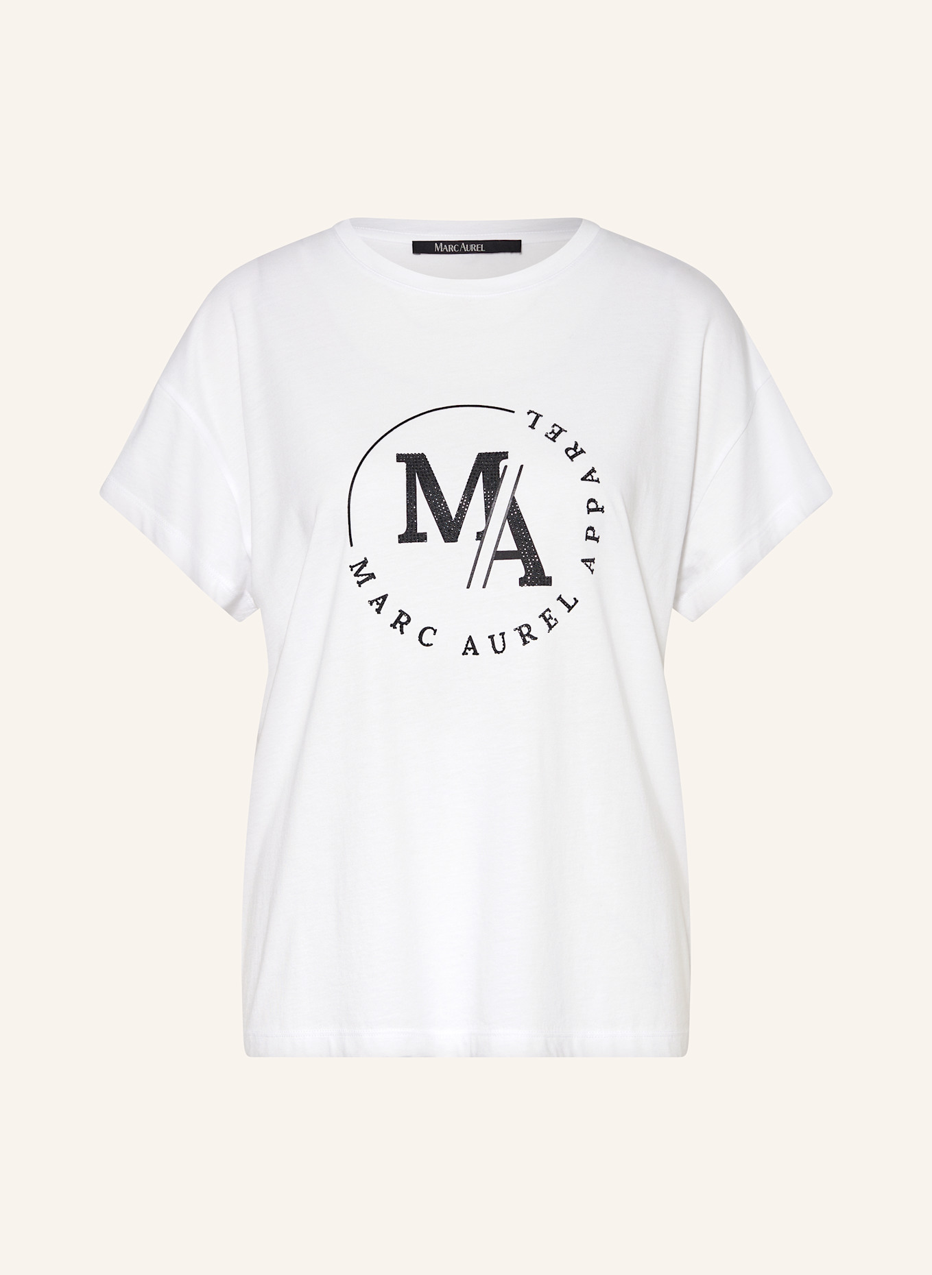 MARC AUREL T-Shirt: WEISS / SCHWARZ