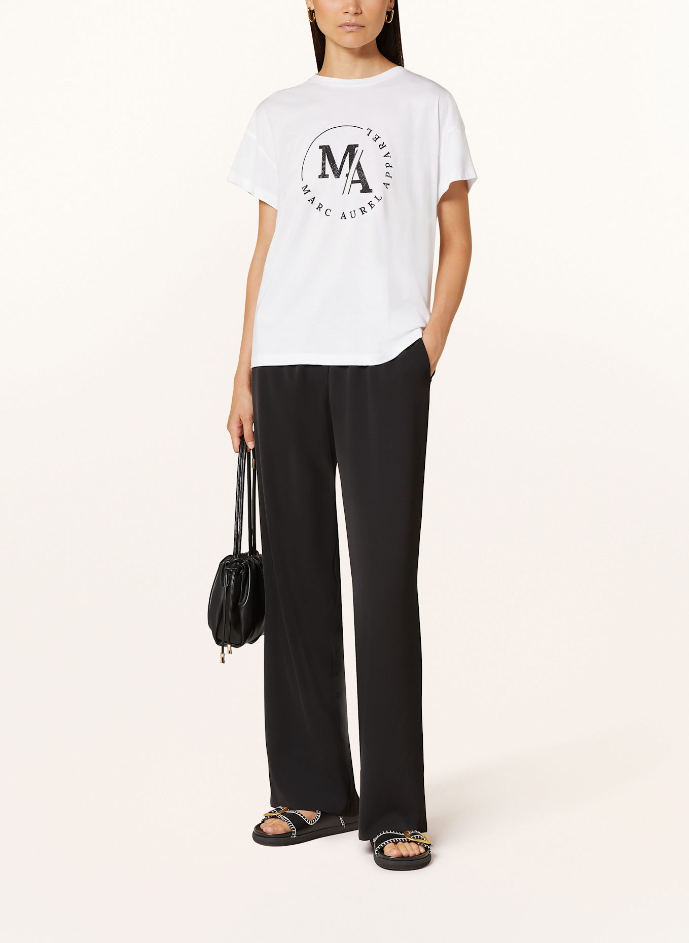 MARC AUREL T-Shirt: WEISS / SCHWARZ