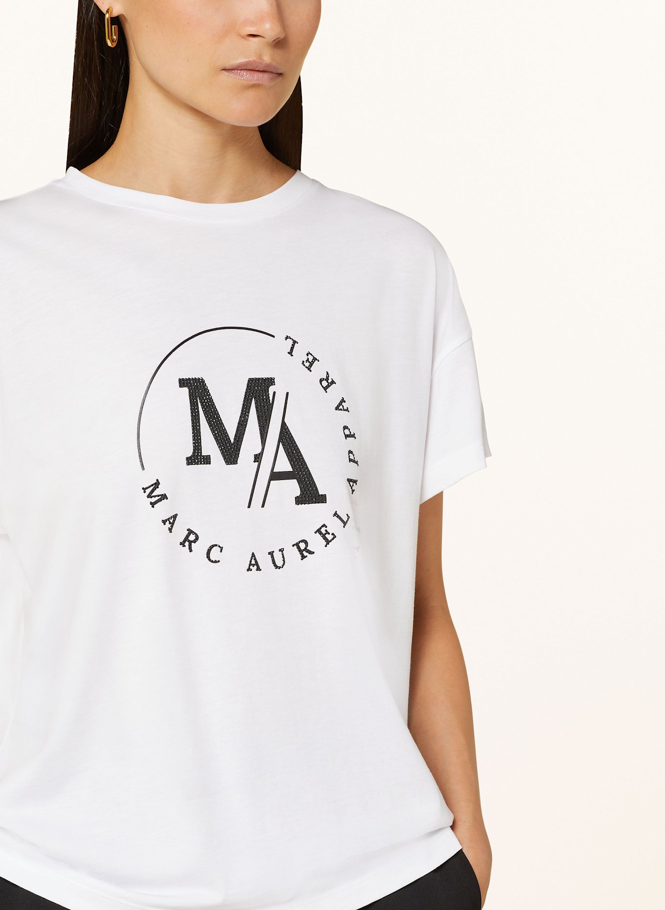MARC AUREL T-Shirt: WEISS / SCHWARZ