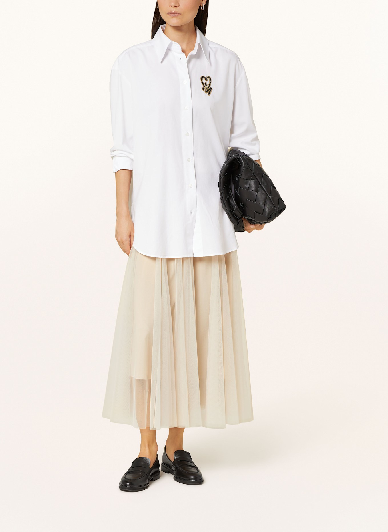 MARC AUREL Hemdbluse: WEISS