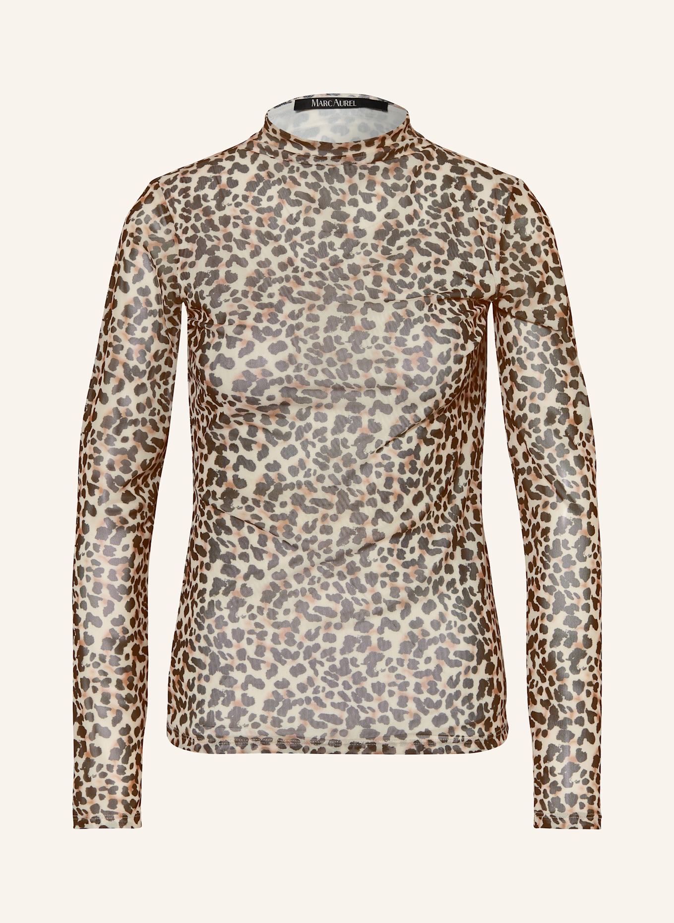 MARC AUREL Long sleeve shirt in mesh: BLACK / BROWN / LIGHT BROWN