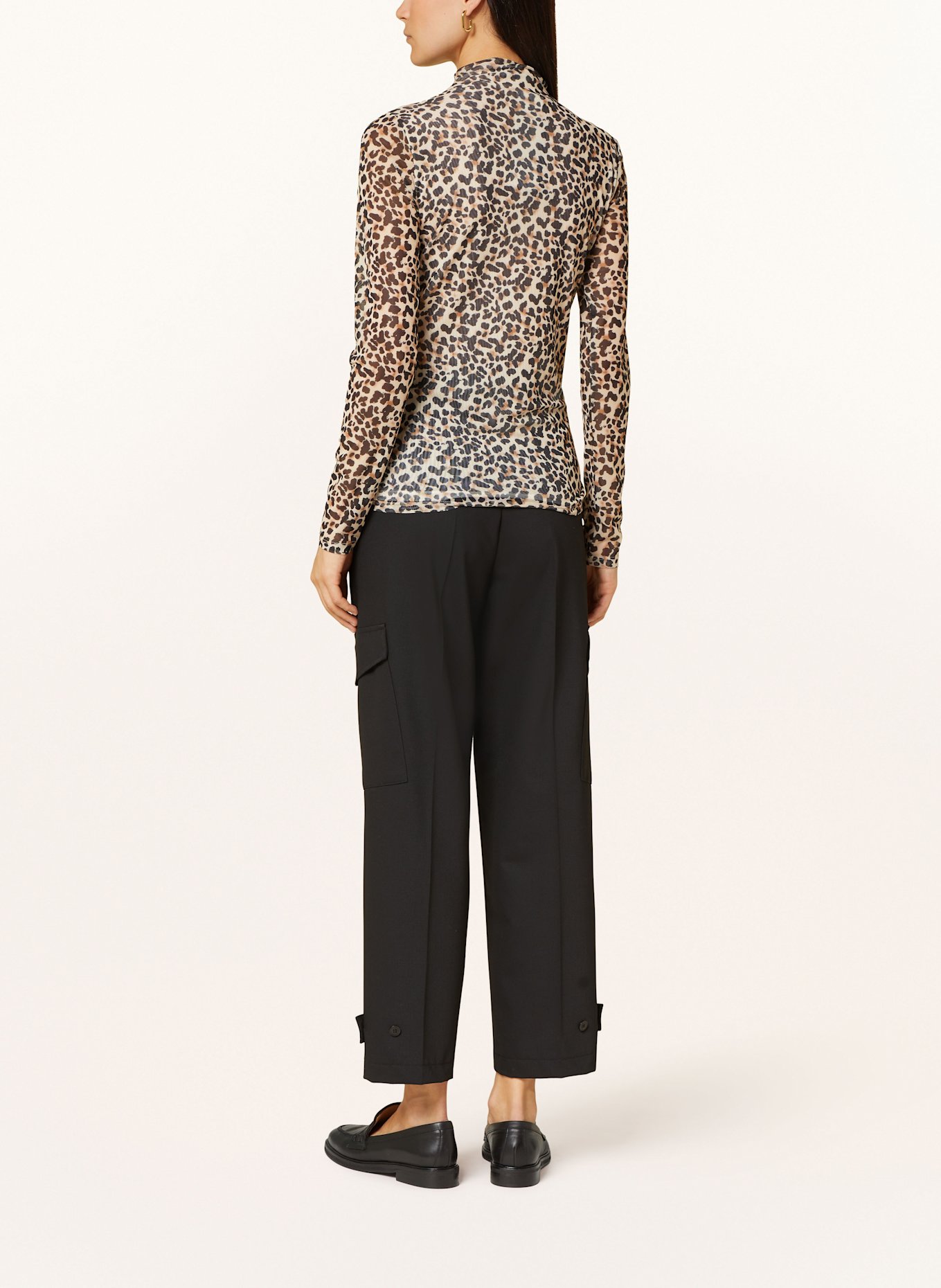 MARC AUREL Long sleeve shirt in mesh: BLACK / BROWN / LIGHT BROWN