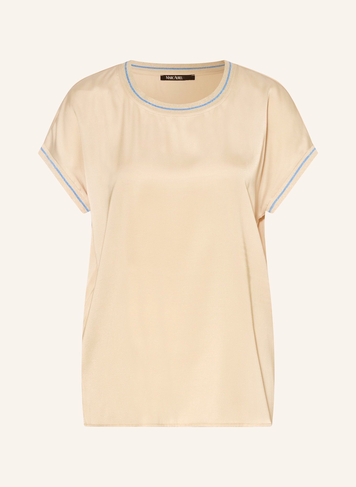 MARC AUREL Blusenshirt aus Satin mit Glitzergarn: CREME