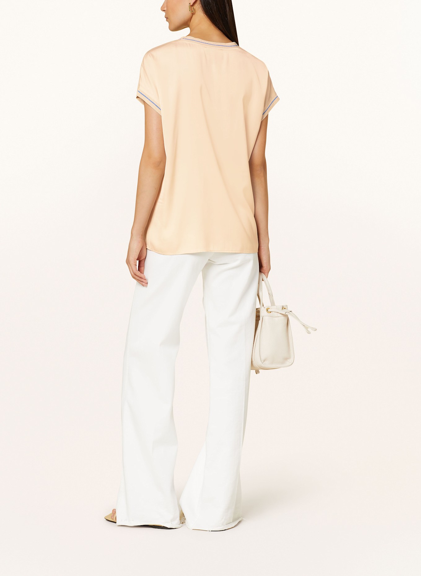 MARC AUREL Blusenshirt aus Satin mit Glitzergarn: CREME