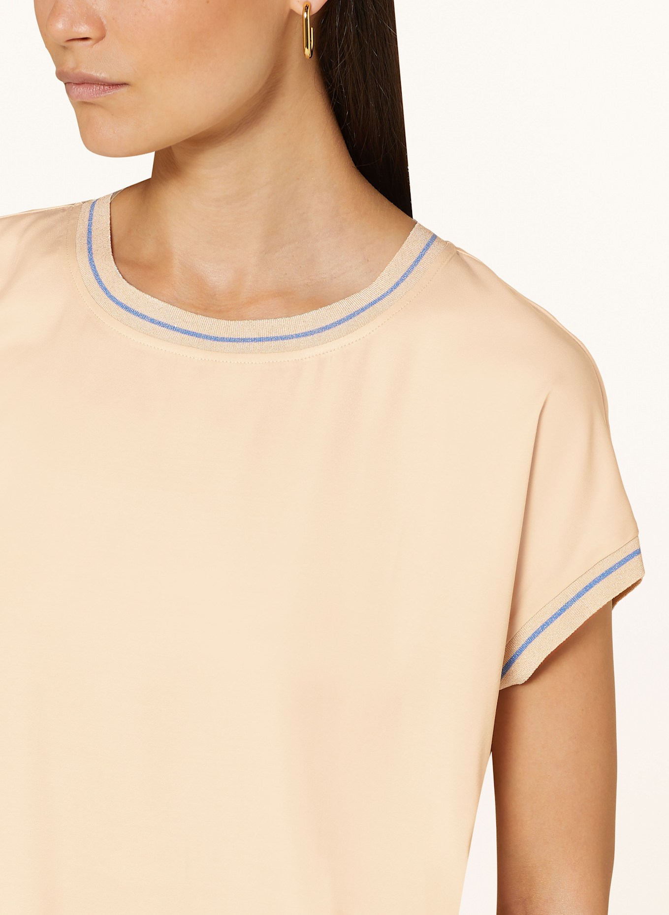 MARC AUREL Blusenshirt aus Satin mit Glitzergarn: CREME