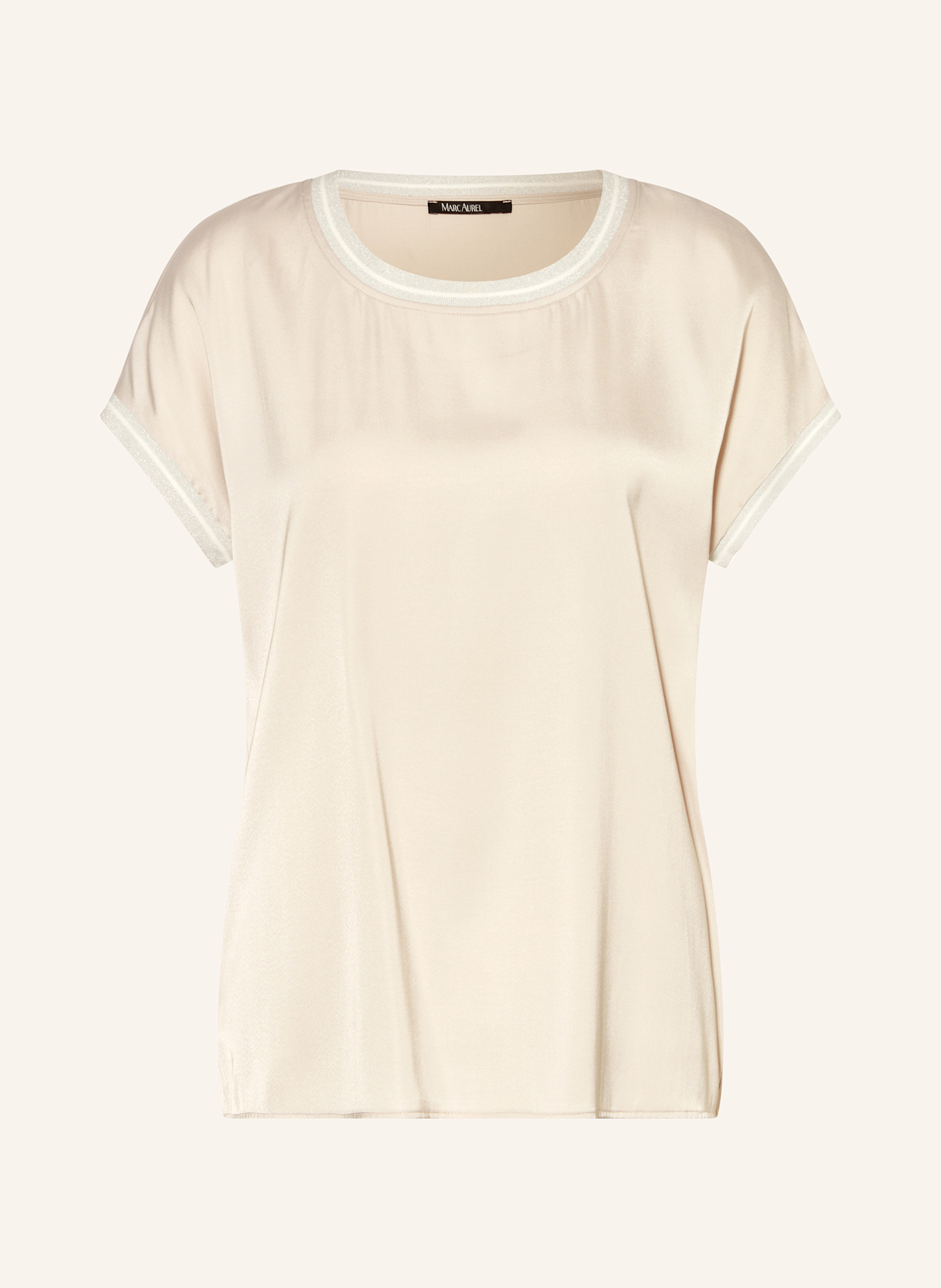 MARC AUREL Blusenshirt aus Satin mit Glitzergarn: TAUPE