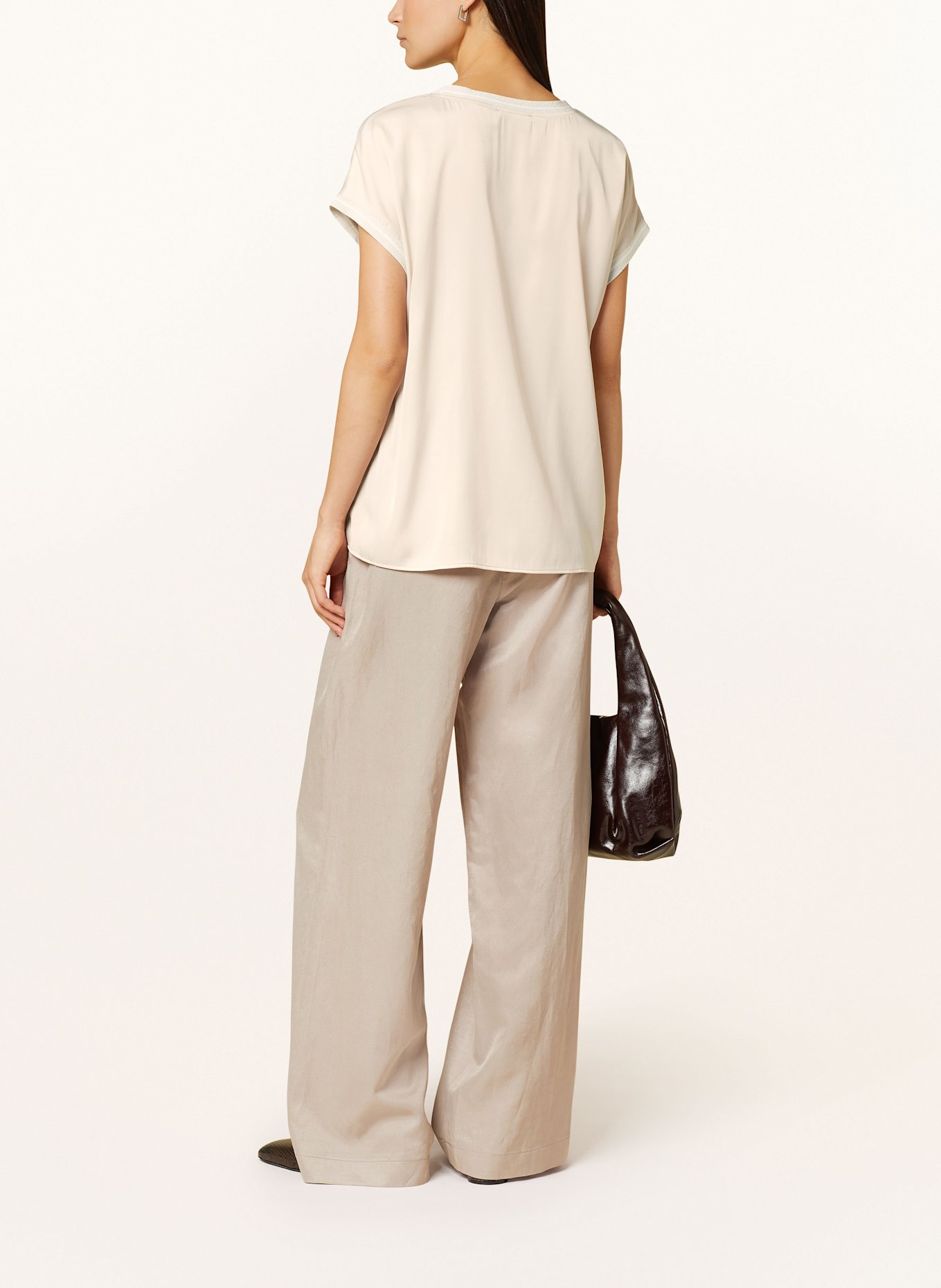 MARC AUREL Blusenshirt aus Satin mit Glitzergarn: TAUPE