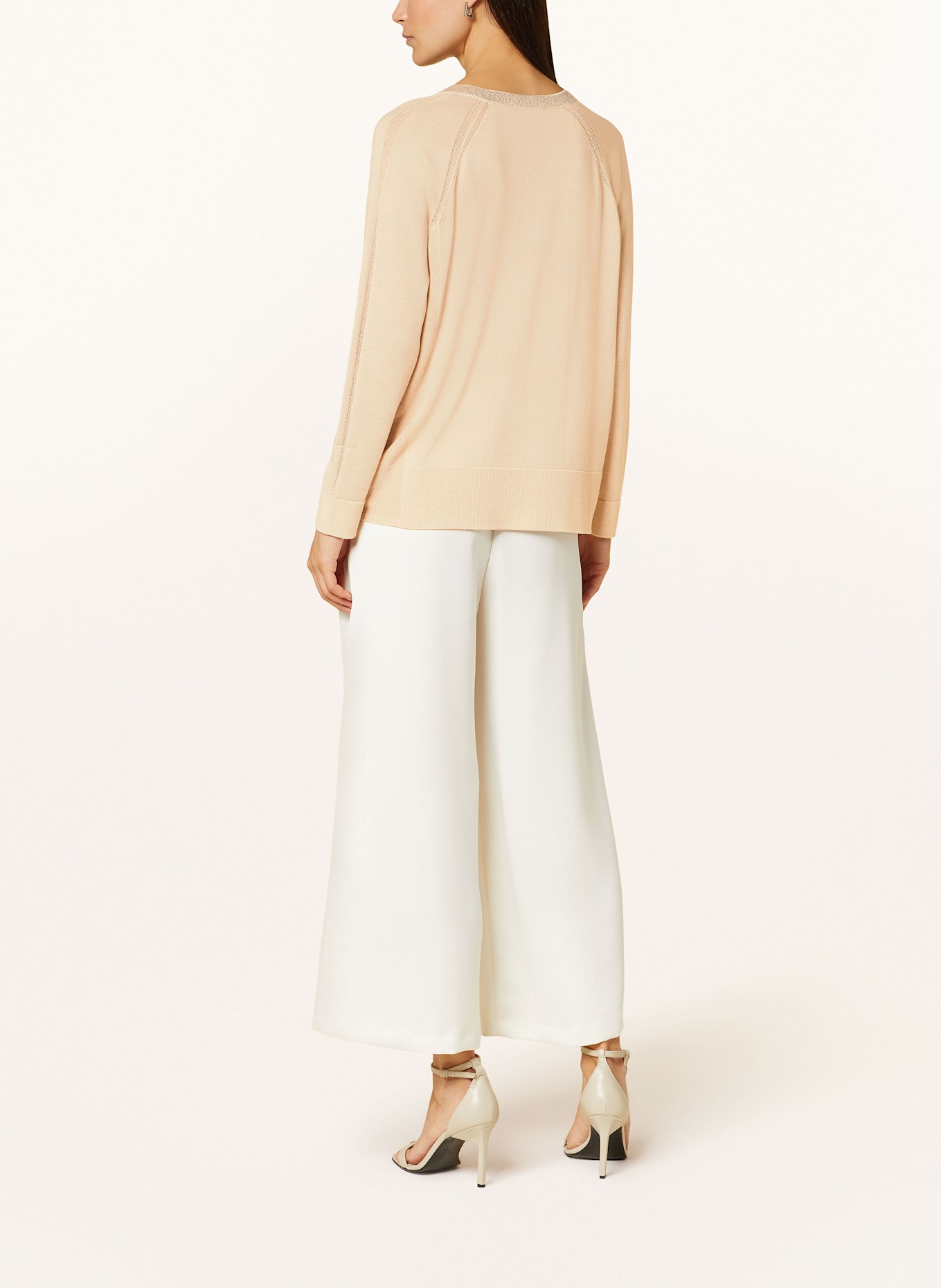 MARC AUREL Pullover mit Schmucksteinen: BEIGE