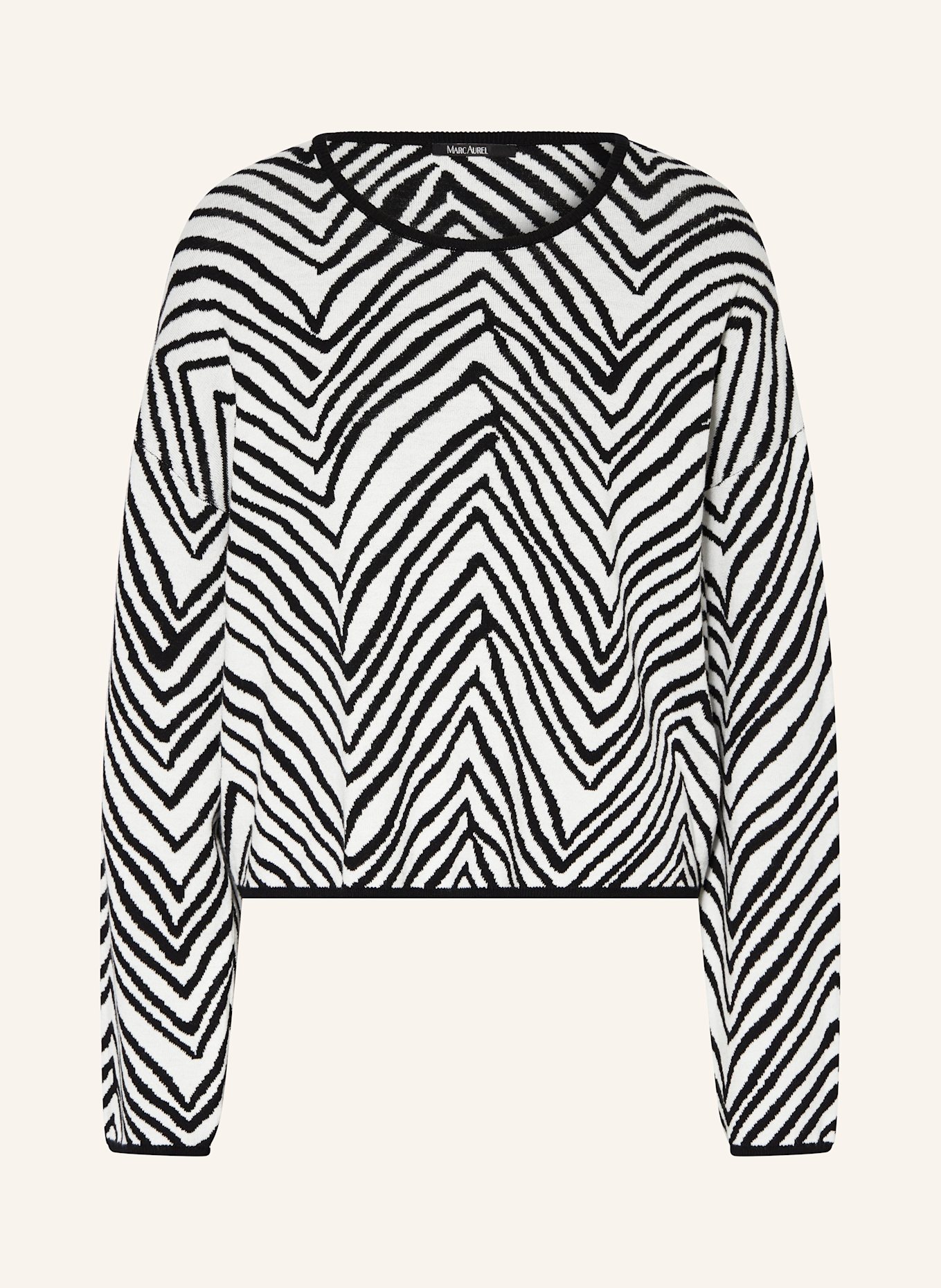 MARC AUREL Pullover: SCHWARZ / WEISS