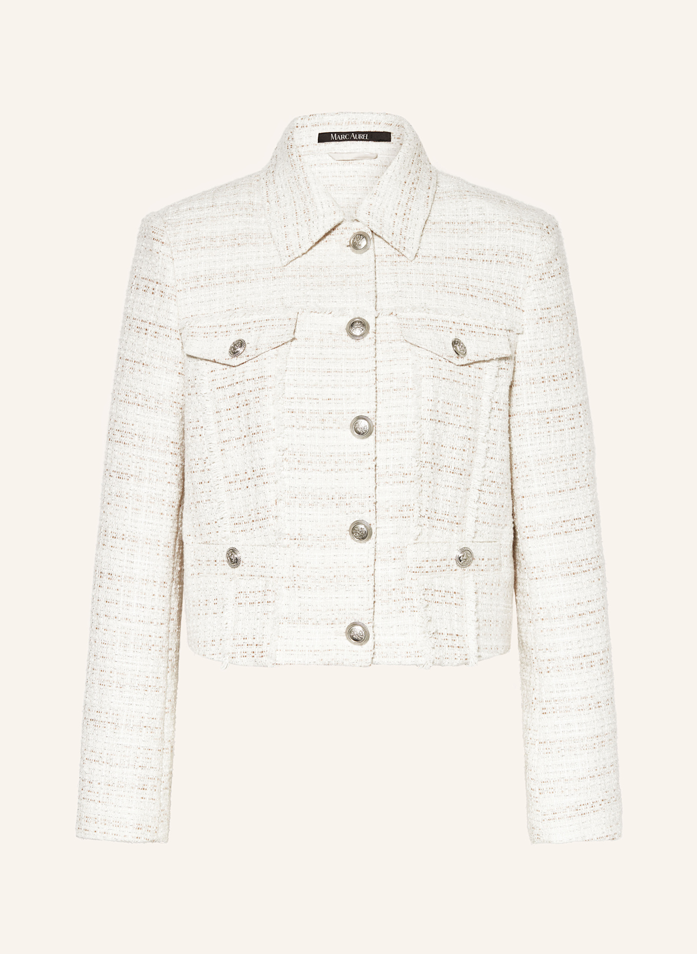 MARC AUREL Bouclé jacket with glitter thread: ECRU / ROSE GOLD / SILVER