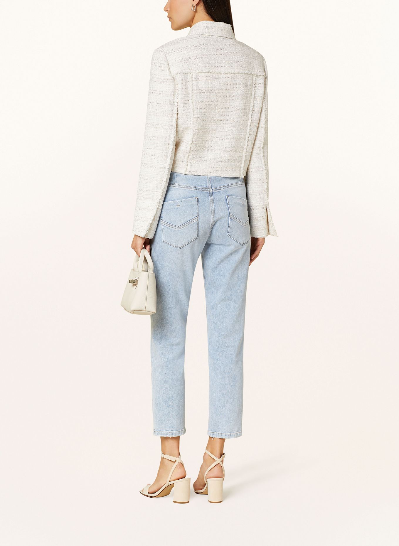 MARC AUREL Bouclé jacket with glitter thread: ECRU / ROSE GOLD / SILVER