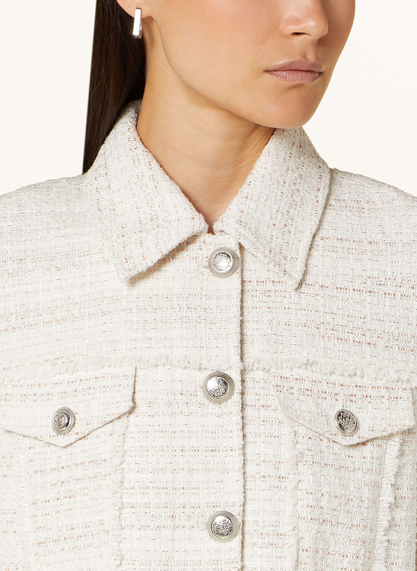 MARC AUREL Bouclé jacket with glitter thread: ECRU / ROSE GOLD / SILVER