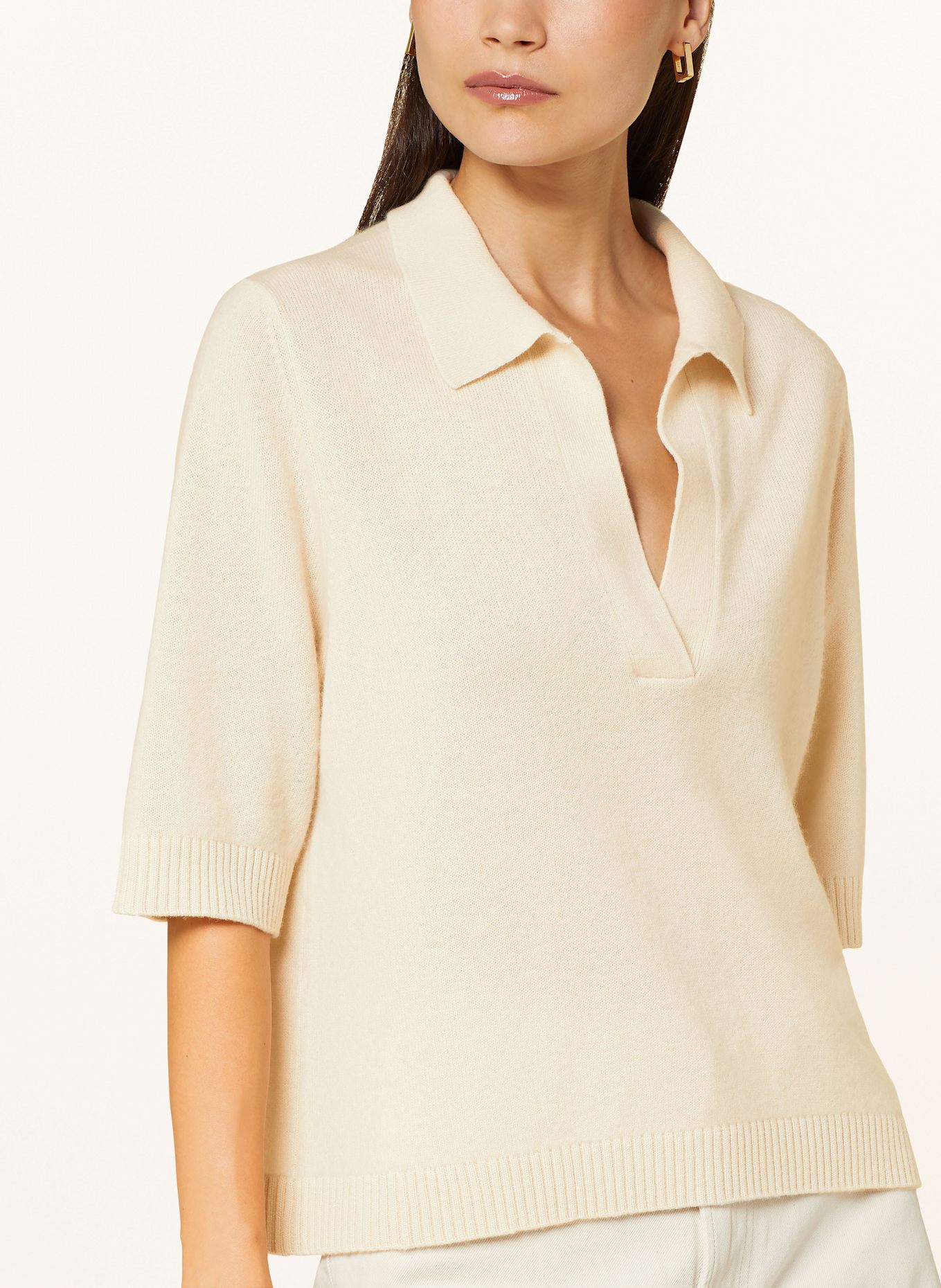 (THE MERCER) N.Y. Strickshirt aus Cashmere: ECRU