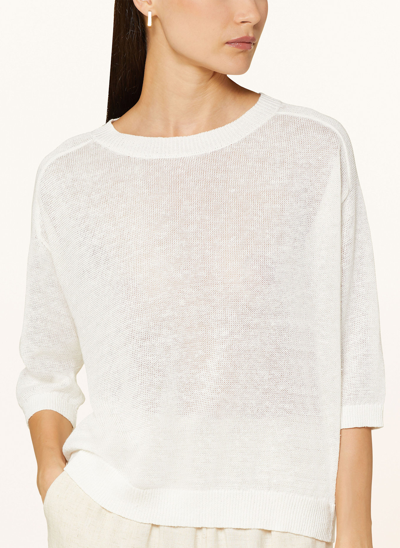 White linen sweater womens on sale