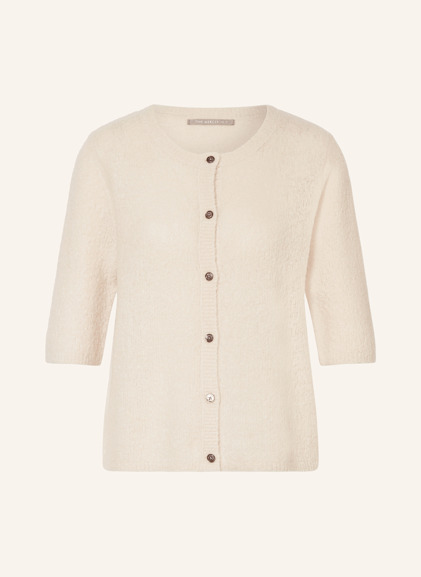 THE MERCER N.Y. Cardigan with 3 4 sleeves in nude