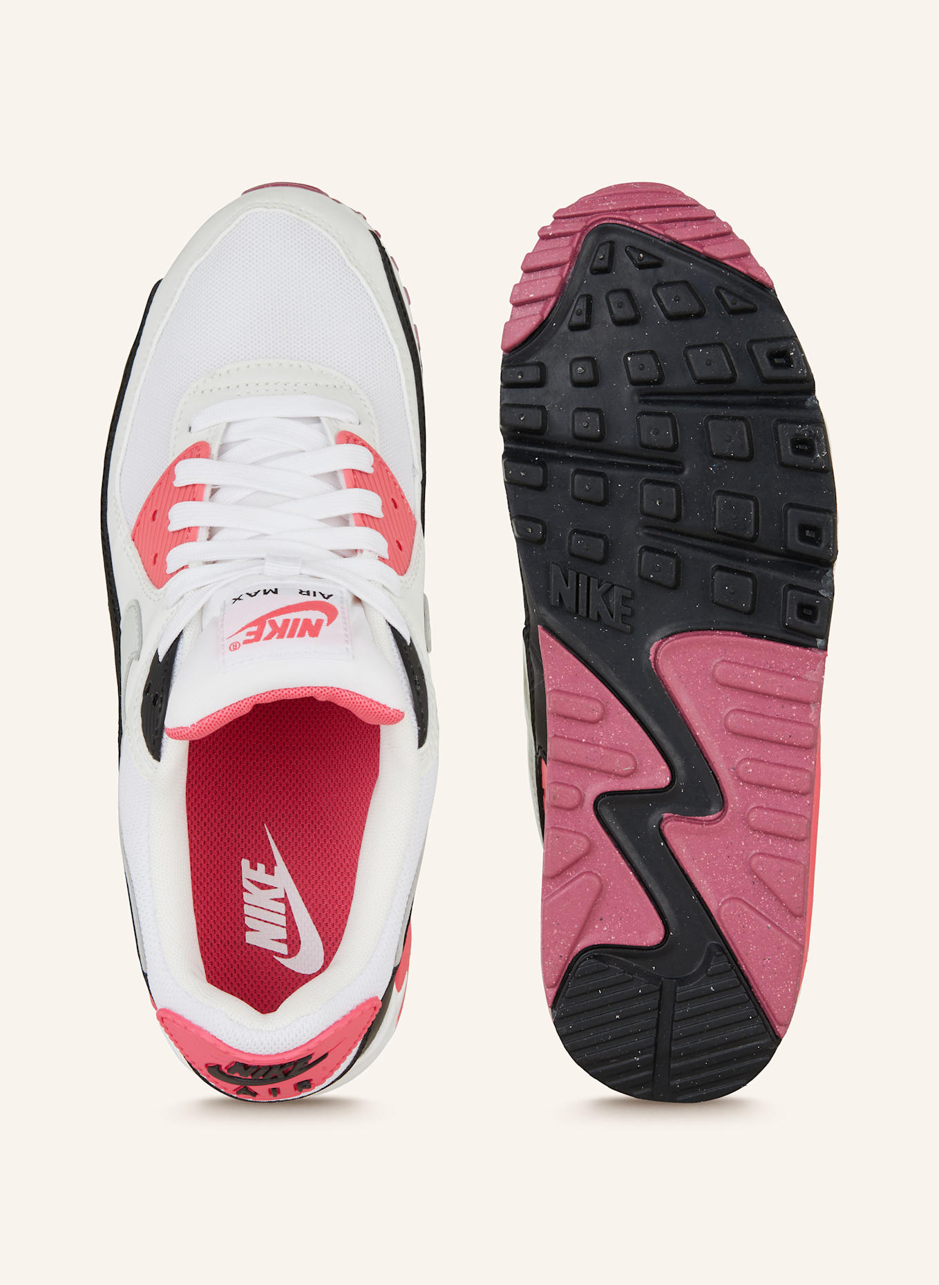 Nike Sneaker AIR MAX 90 in weiss schwarz neonpink