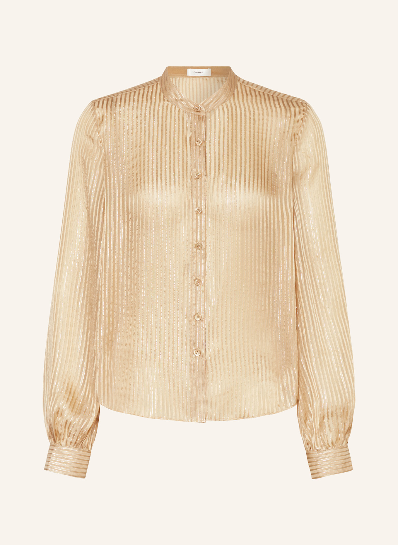 FRAME Bluse mit Glitzergarn: BEIGE / SILBER