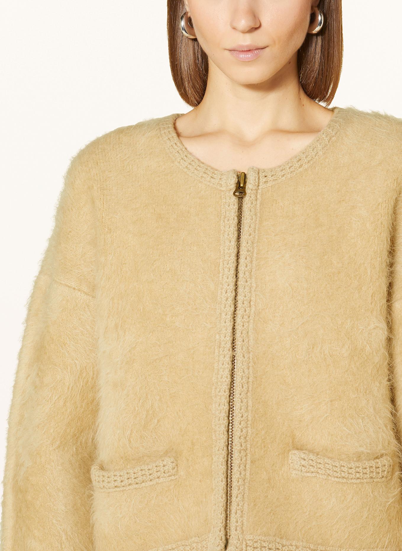 FRAME Cardigan with cashmere: LIGHT BROWN