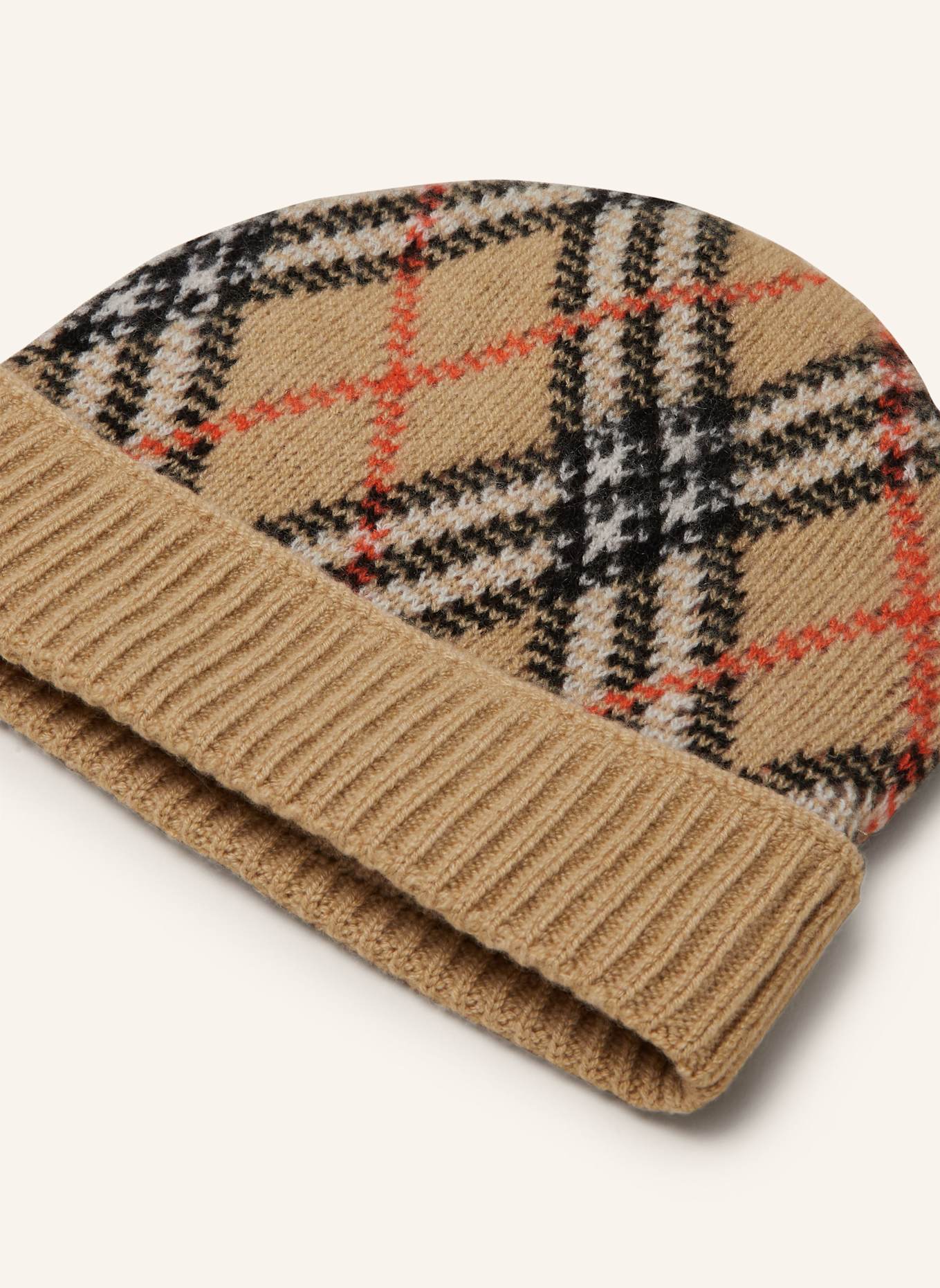 BURBERRY Czapka: BEŻOWY/ CZARNY/ POMARAŃCZOWY