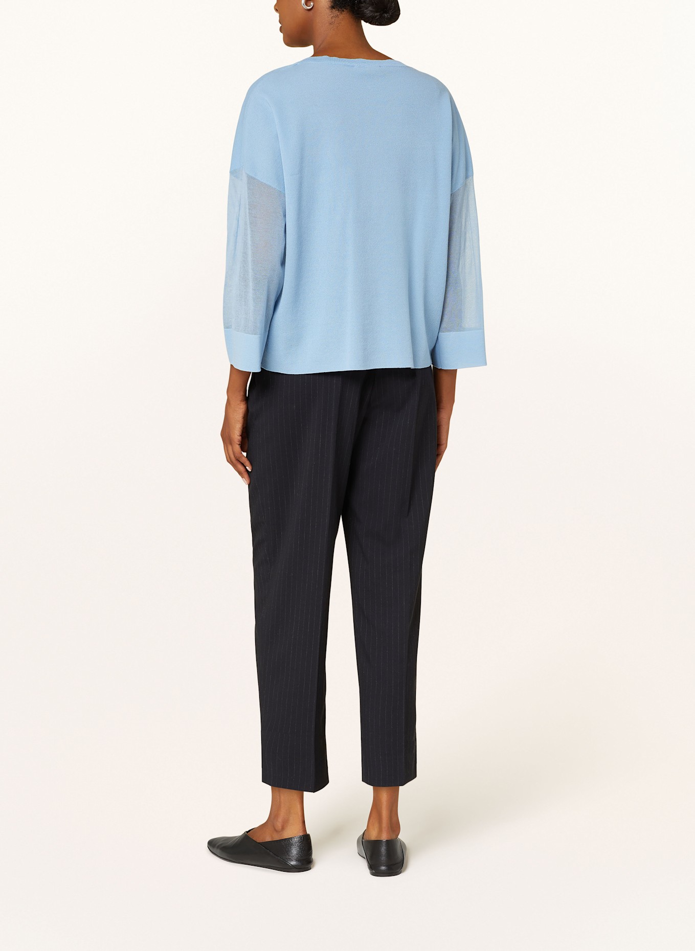 comma Pullover mit 3/4-Arm: HELLBLAU