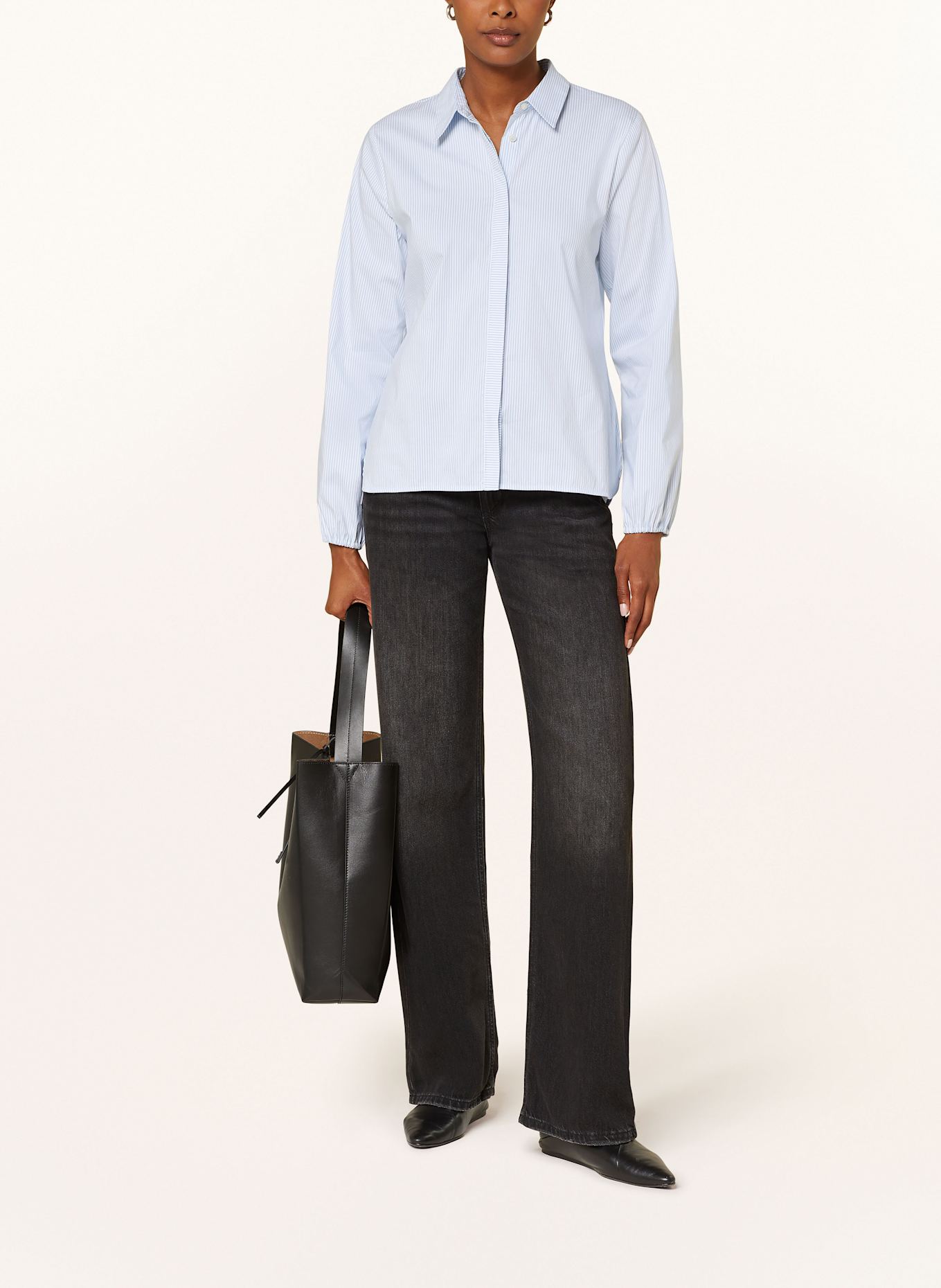 comma Hemdbluse: HELLBLAU / WEISS