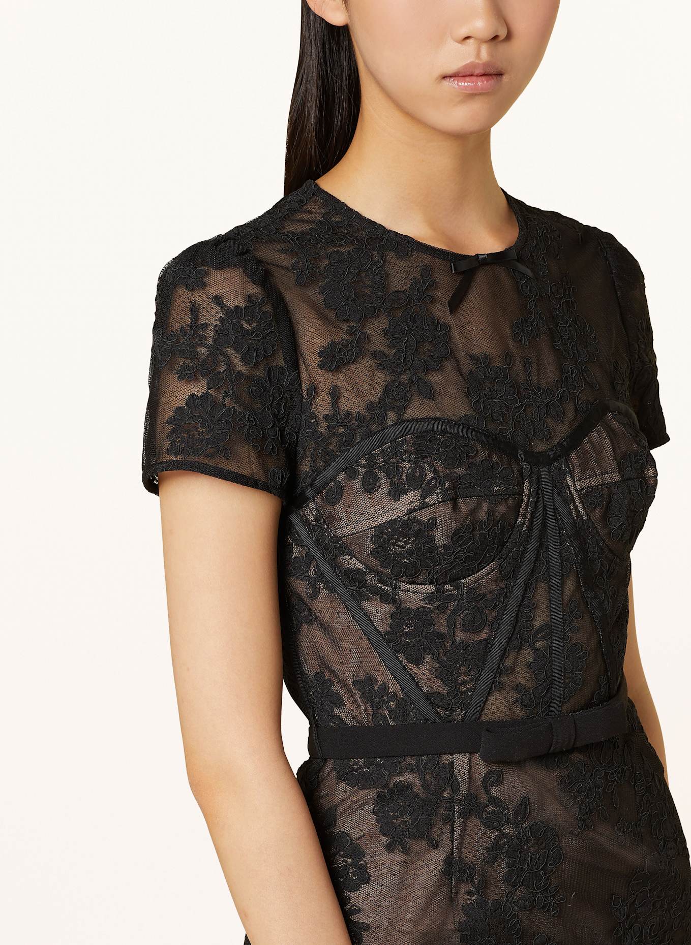 self-portrait Krajkové šaty: ČERNÁ