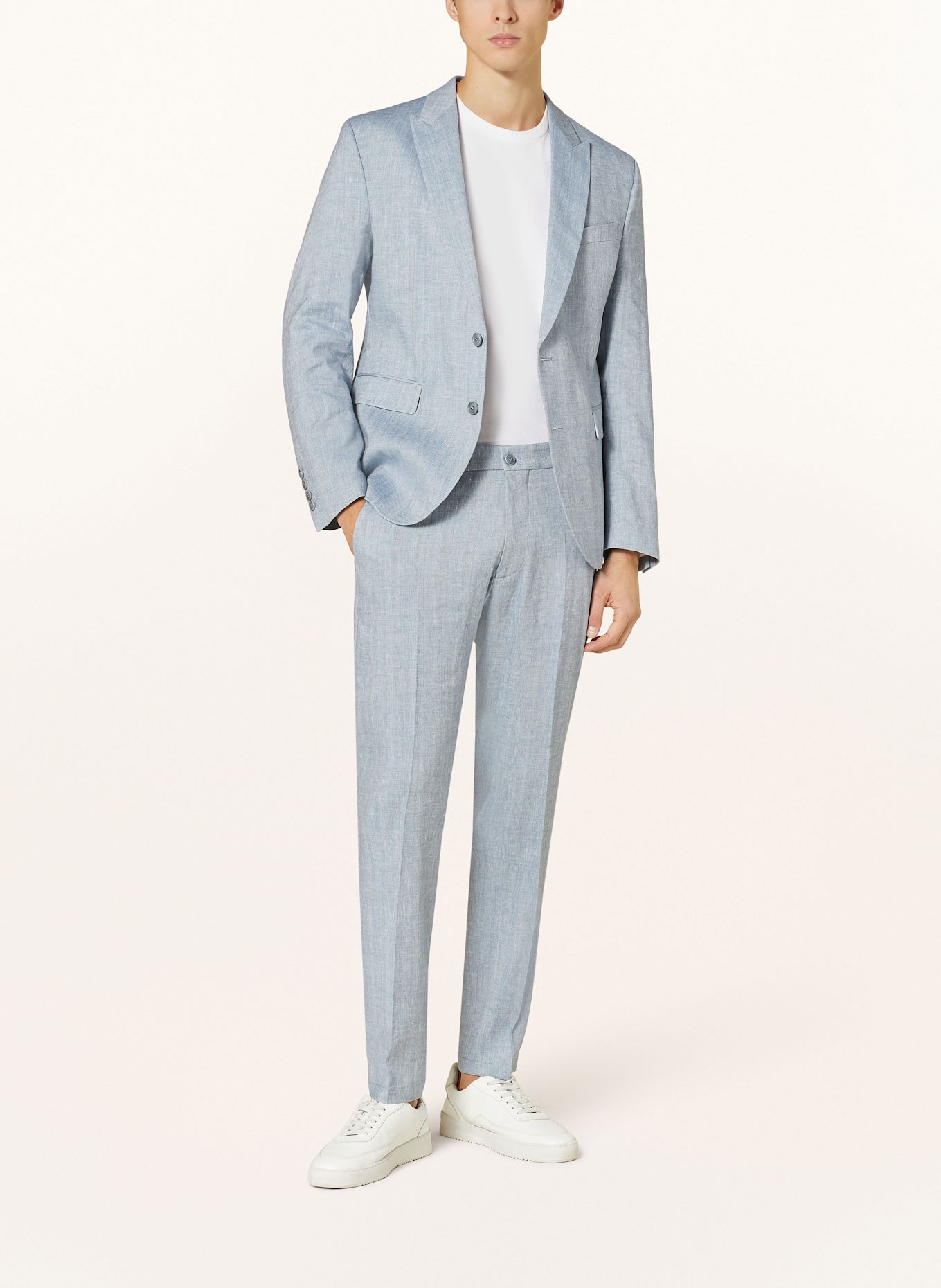 DRYKORN Anzughose AJEND Extra Slim Fit mit Leinen: 3407 blau