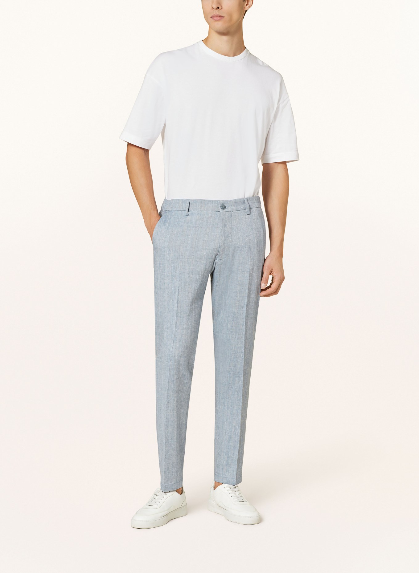 DRYKORN Anzughose AJEND Extra Slim Fit mit Leinen: 3407 blau