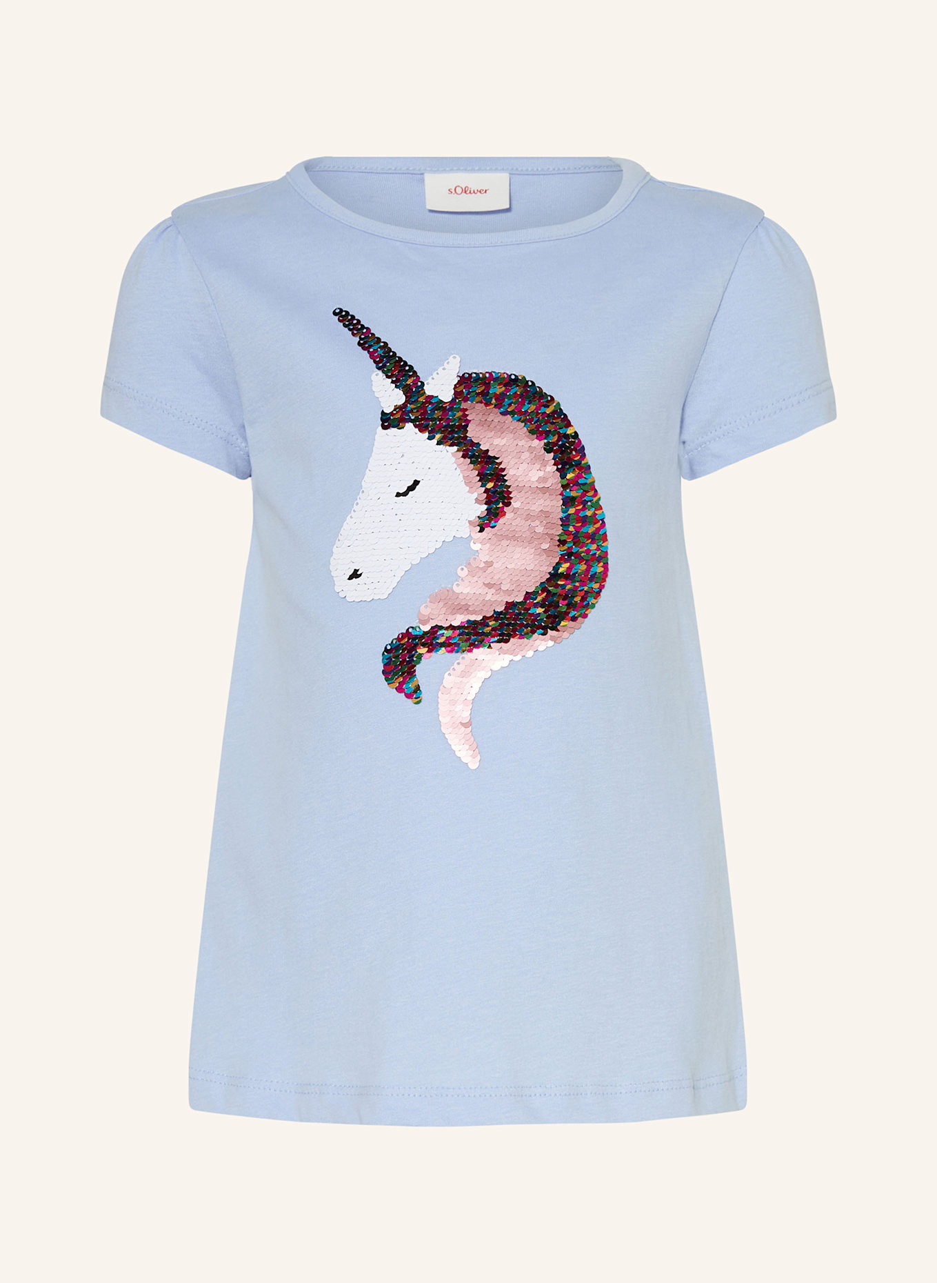 s.Oliver RED T-shirt z cekinami: JASNONIEBIESKI