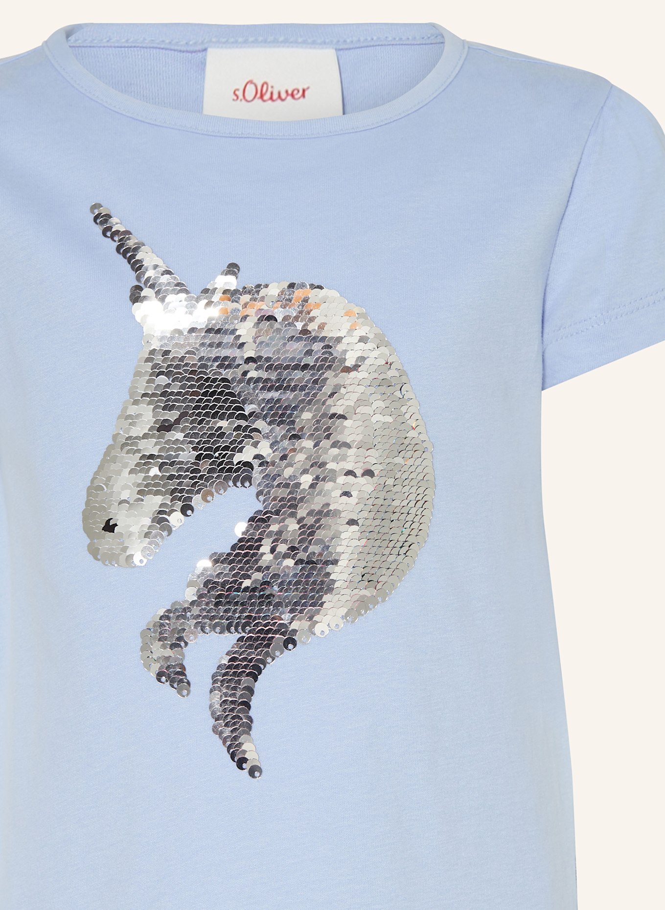 s.Oliver RED T-shirt z cekinami: JASNONIEBIESKI