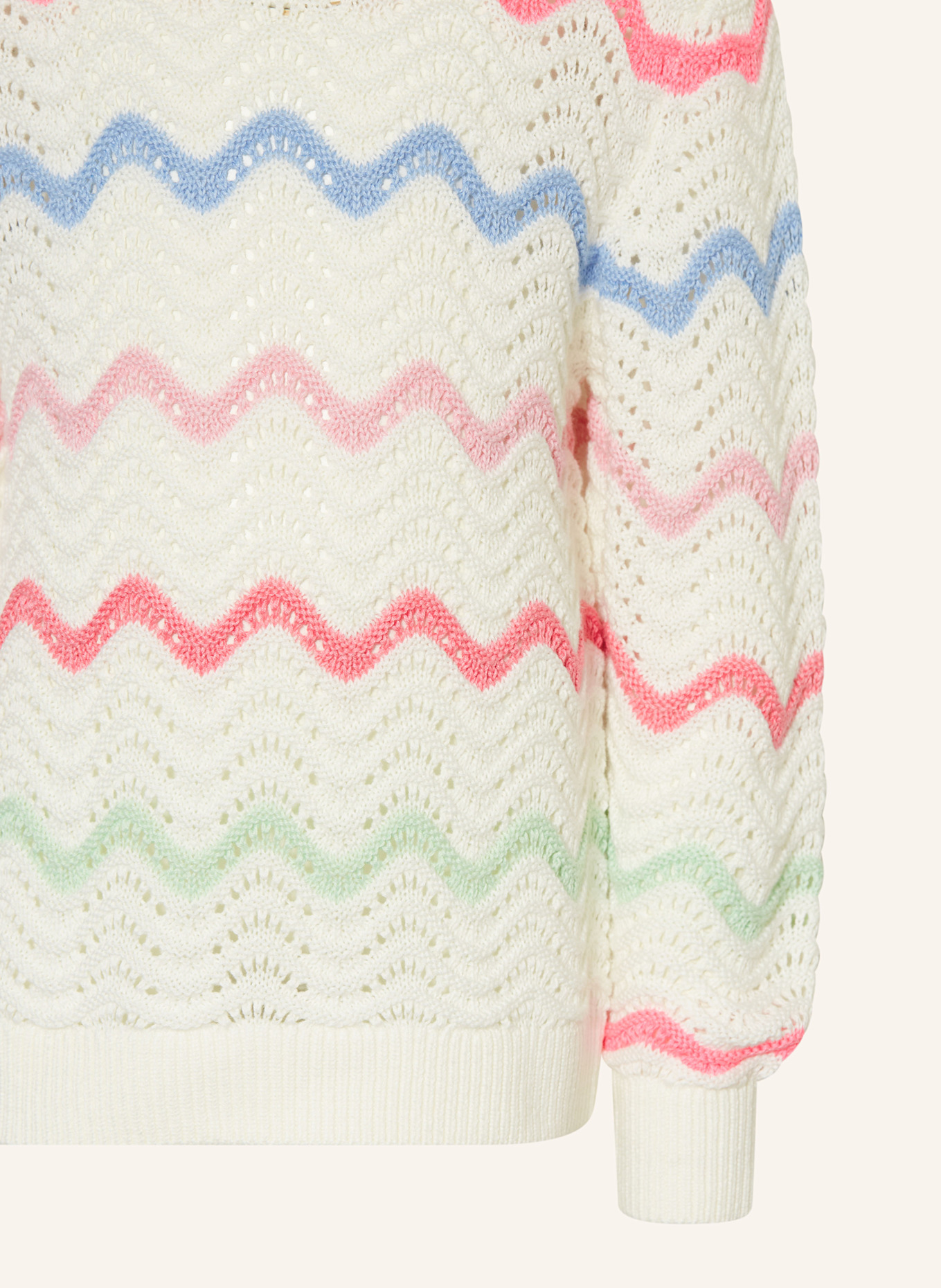 s.Oliver RED Sweter: BIAŁY / NIEBIESKI / MOCNORÓŻOWY