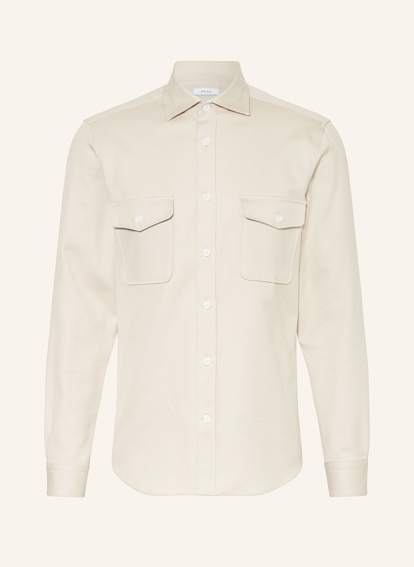 REISS Pique shirt ARLO Regular Fit in cream