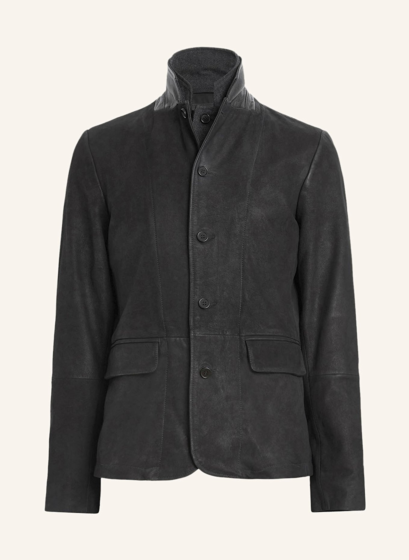 ALLSAINTS Leather jacket SURVEY, Color: BLACK (Image 1)