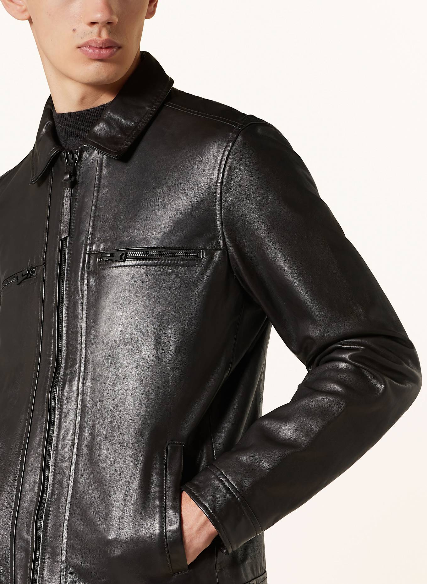 ALLSAINTS Lederjacke LUCK: SCHWARZ