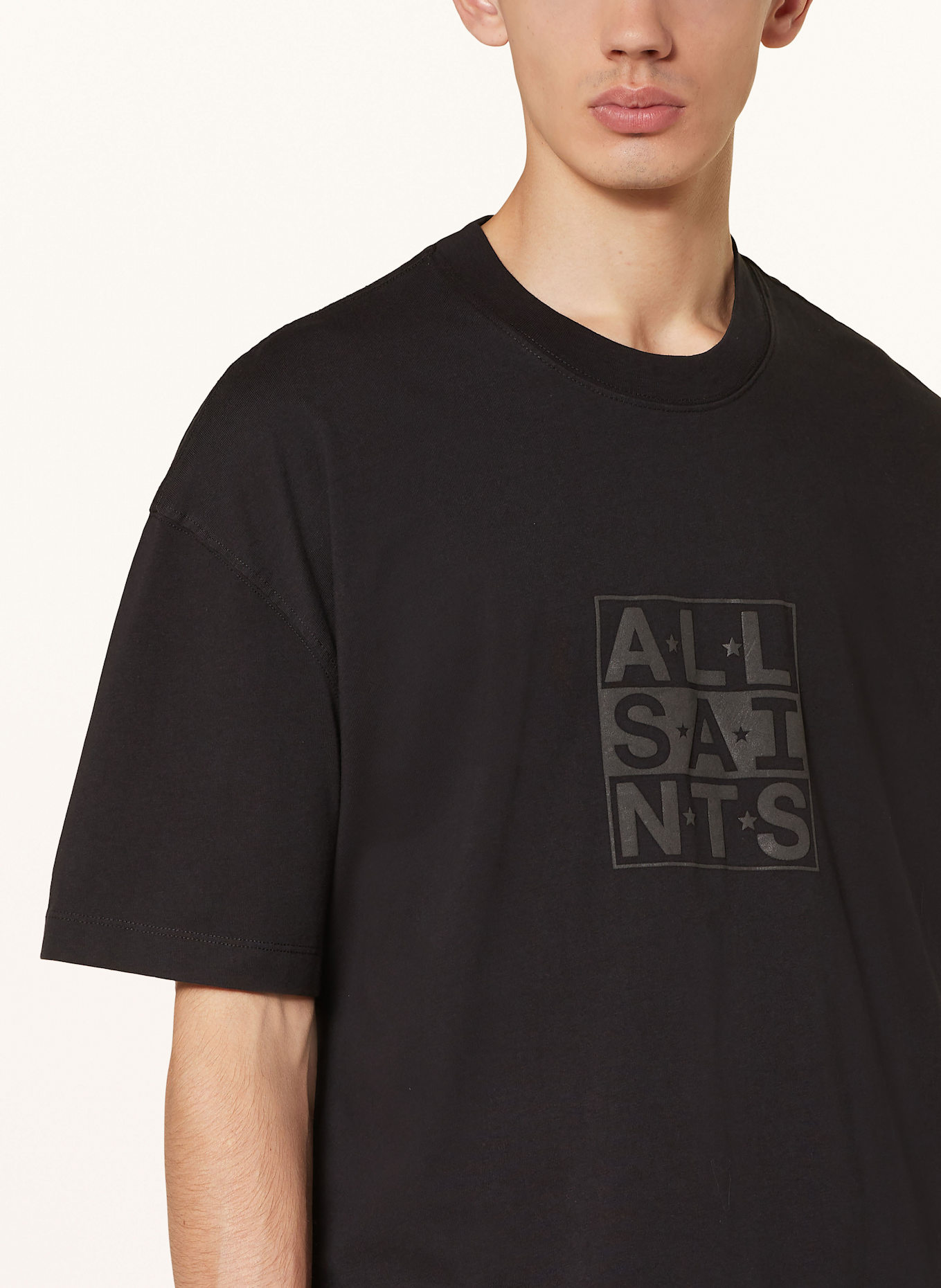 ALLSAINTS T-shirt BELOW, Color: BLACK (Image 4)