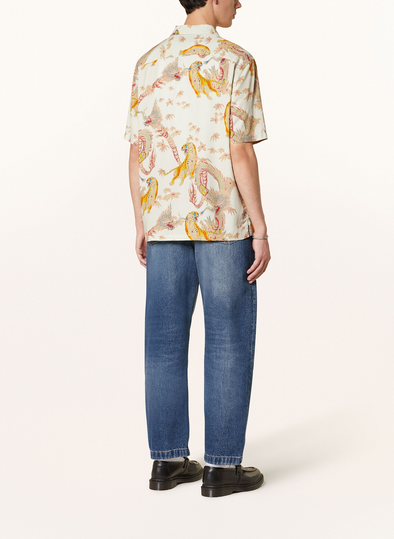 ALLSAINTS Resort shirt DRAGON Relaxed Fit, Color: WHITE/ BEIGE/ GREEN (Image 3)